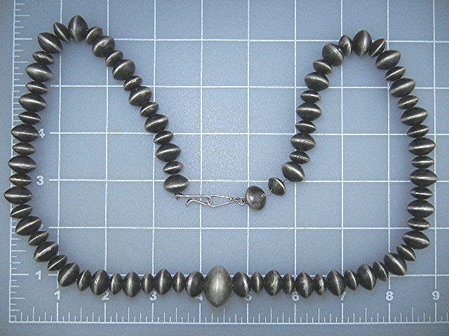 Navajo Pearls  Sterling Silver Necklace 120 Grams