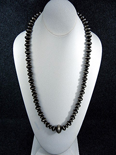 Navajo Pearls  Sterling Silver Necklace 120 Grams