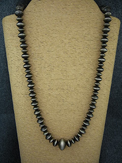 Navajo Pearls  Sterling Silver Necklace 120 Grams