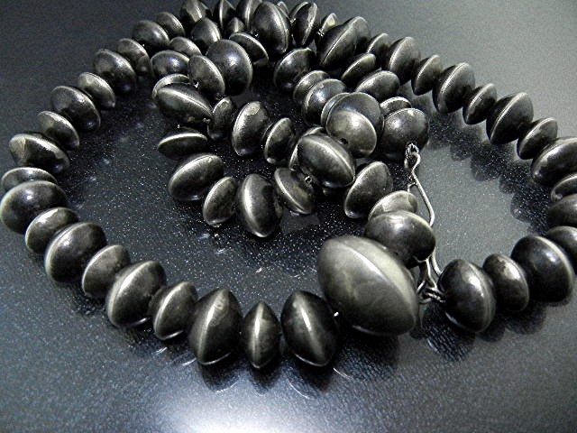 Navajo Pearls  Sterling Silver Necklace 120 Grams