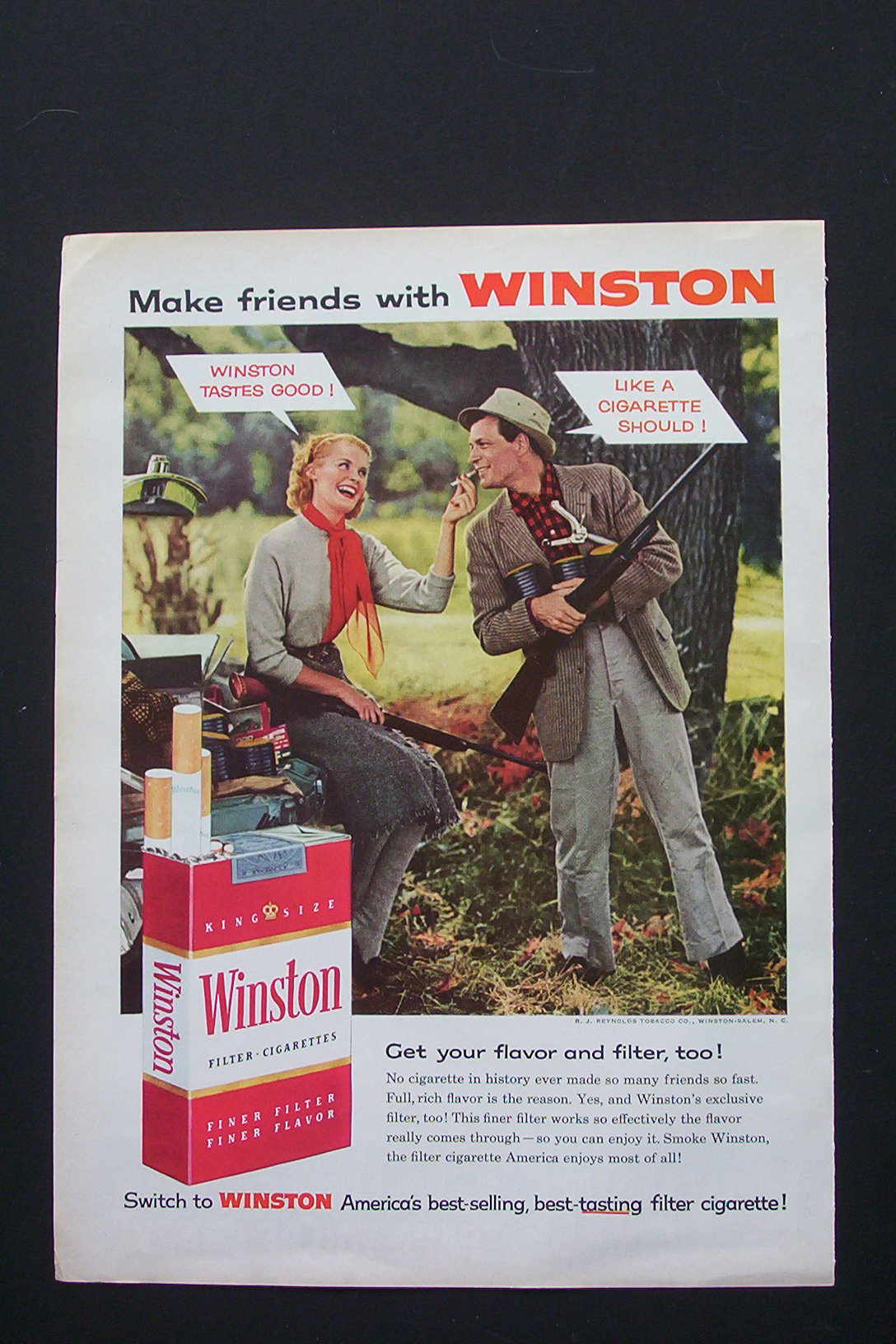 1956 Winston Cigarettes with Man & Woman Talking