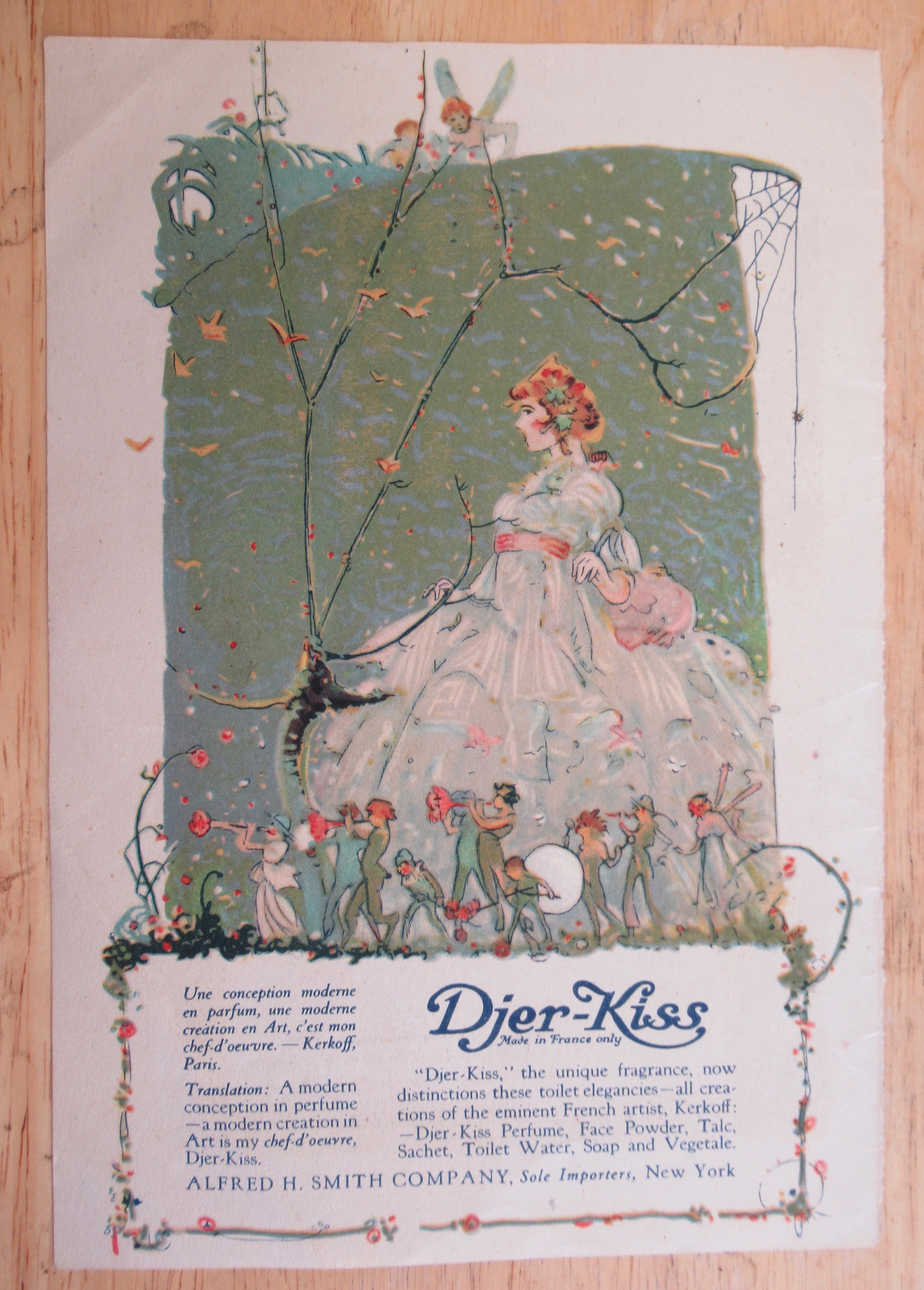 1918 Djer Kiss with Lovely Woman In A Dress