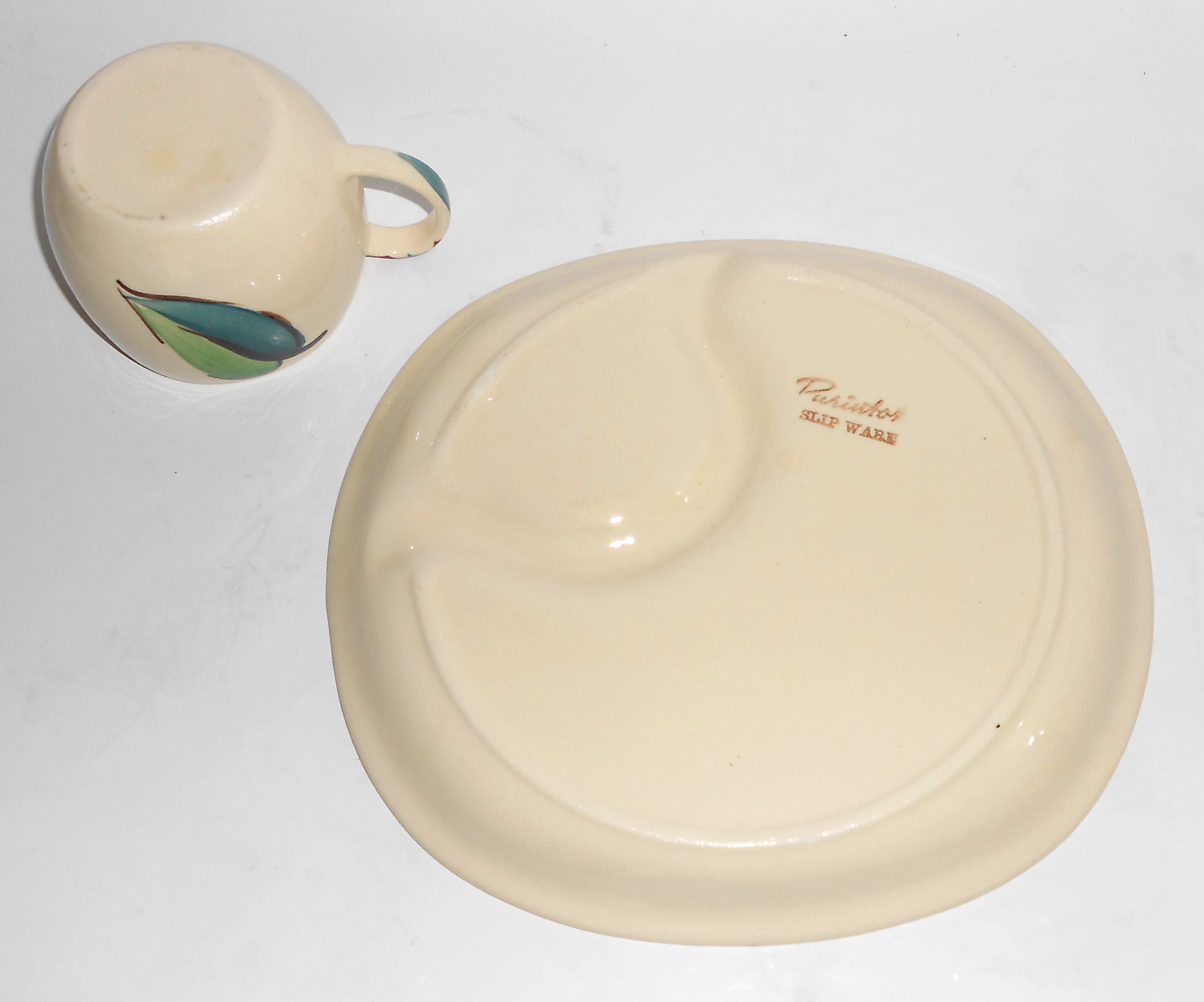 Purinton Pottery Apple Snack Plate w/Cup #2