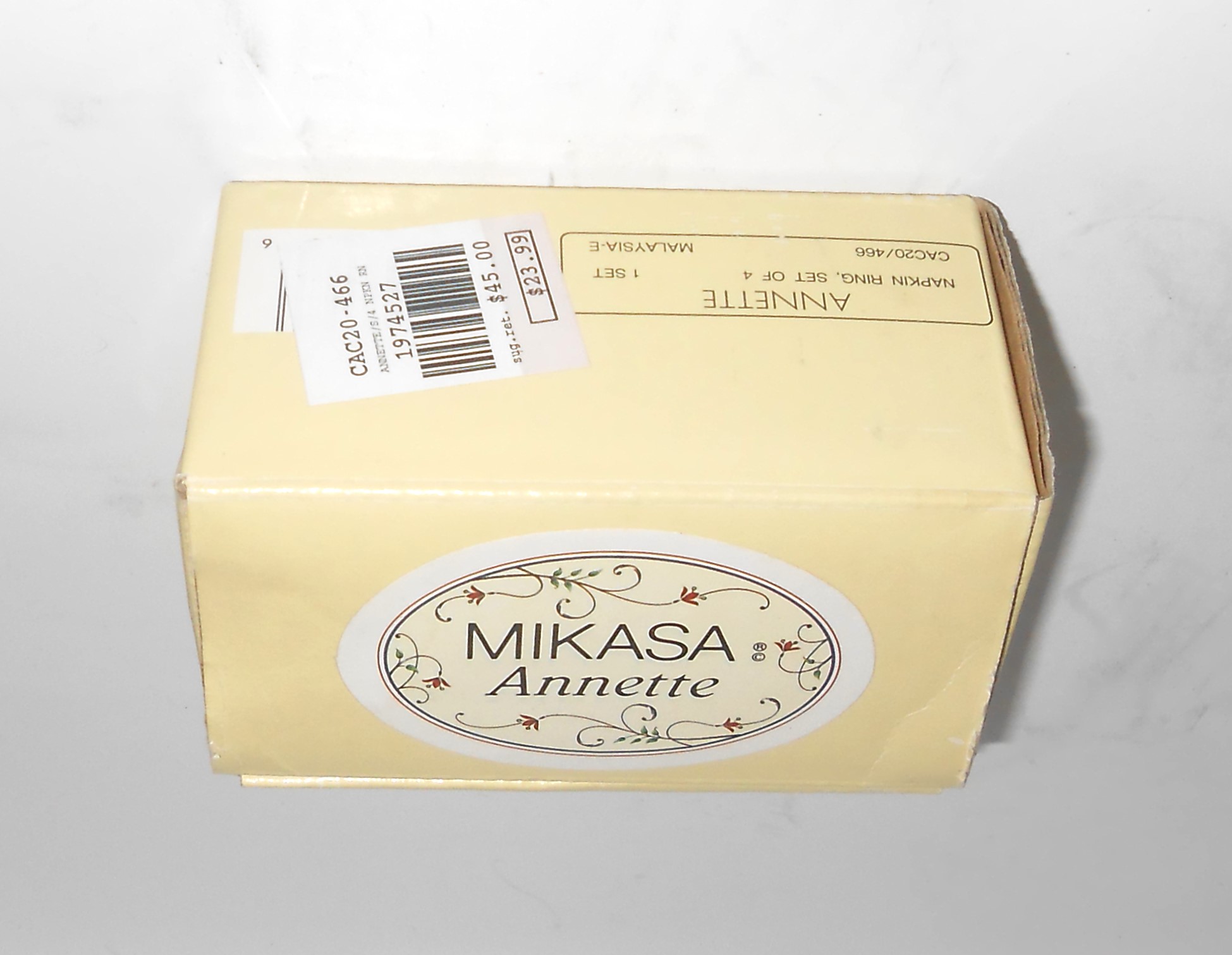 Mikasa China CAC20 Intaglio Annette Set/4 Napkin Rings