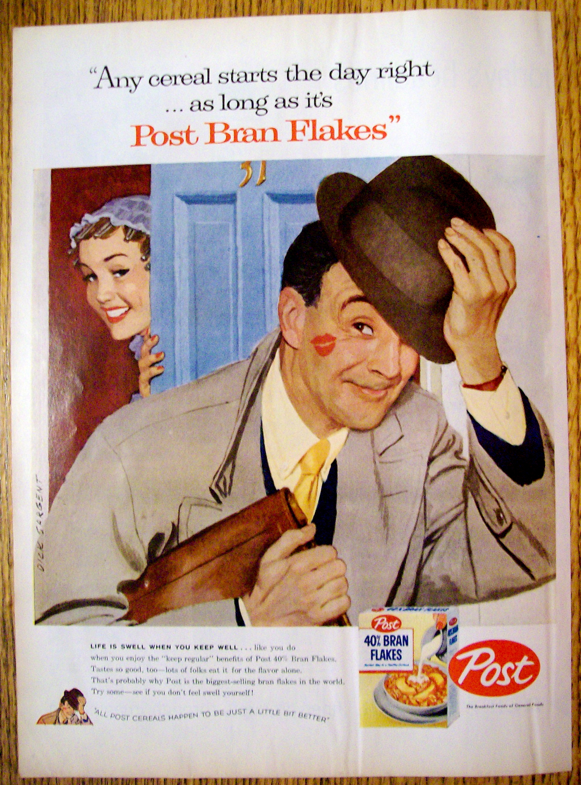 Vintage Ad: 1957 Post Bran Flakes By Dick Sargent