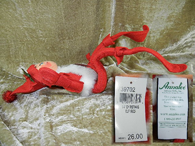 Christmas Annalee 14 inch Chrismas ELF red with tags