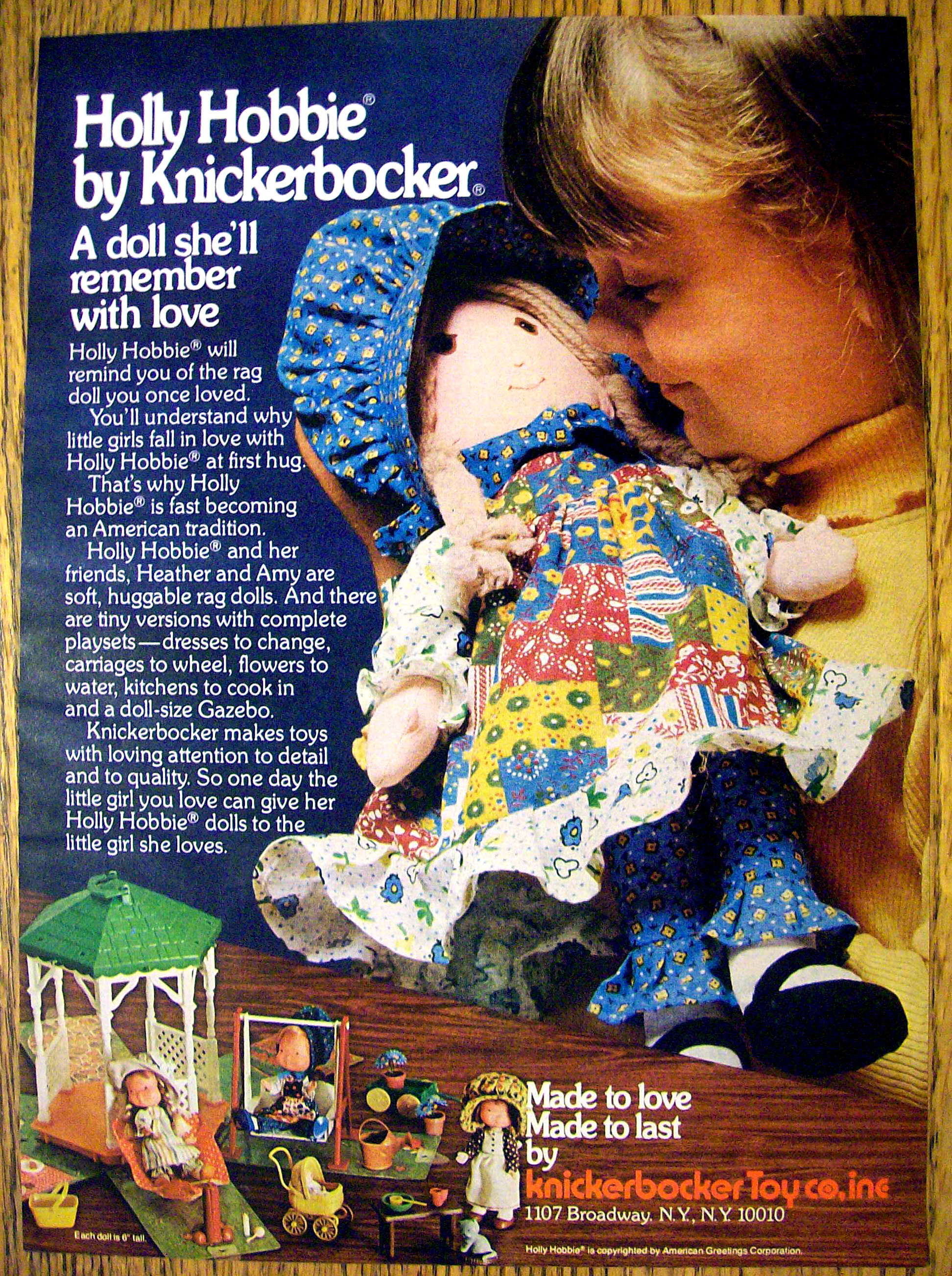 1976 Knickerbocker Holly Hobbie Doll with Little Girl