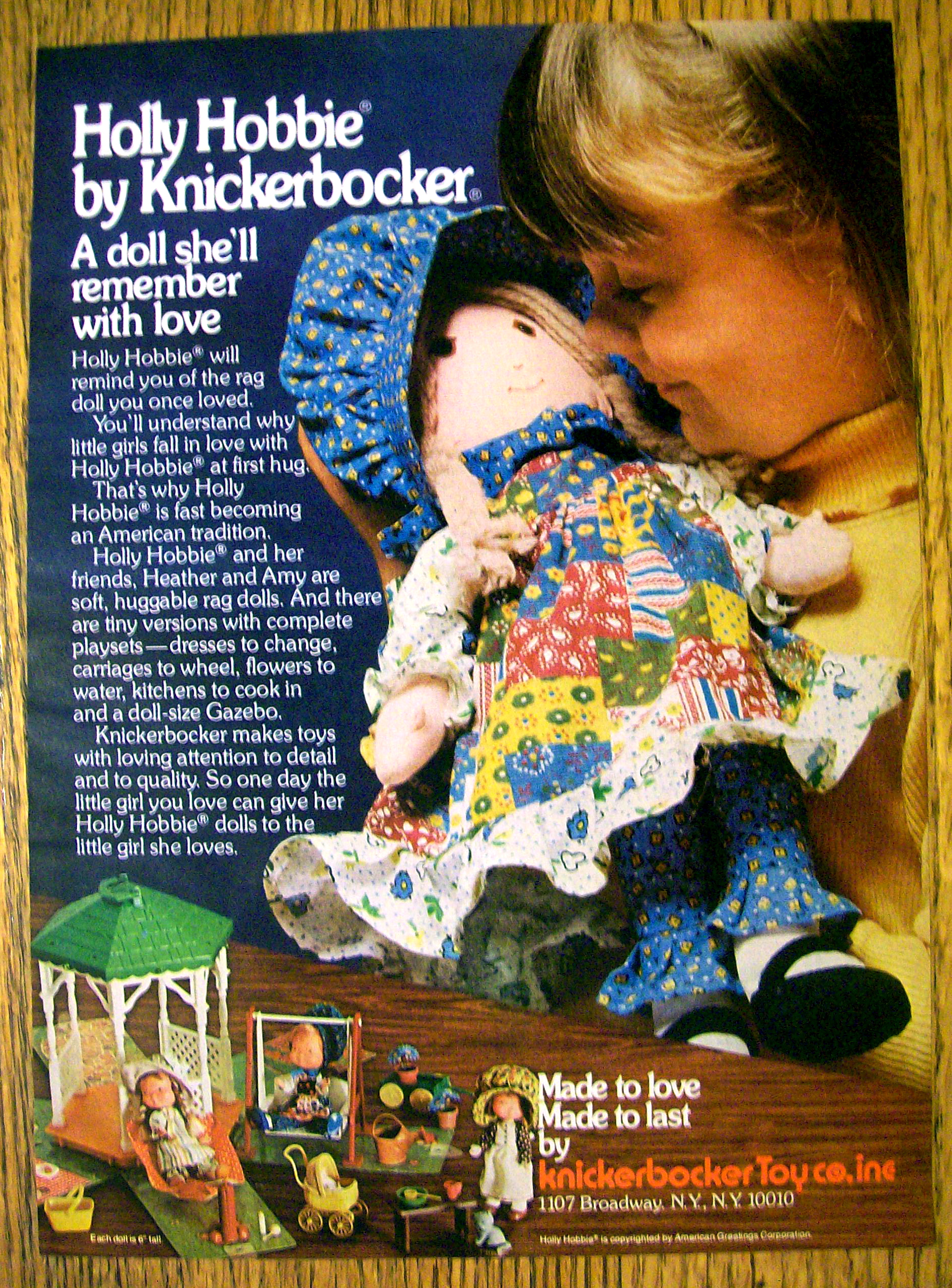 1976 Knickerbocker Holly Hobbie Doll with Little Girl