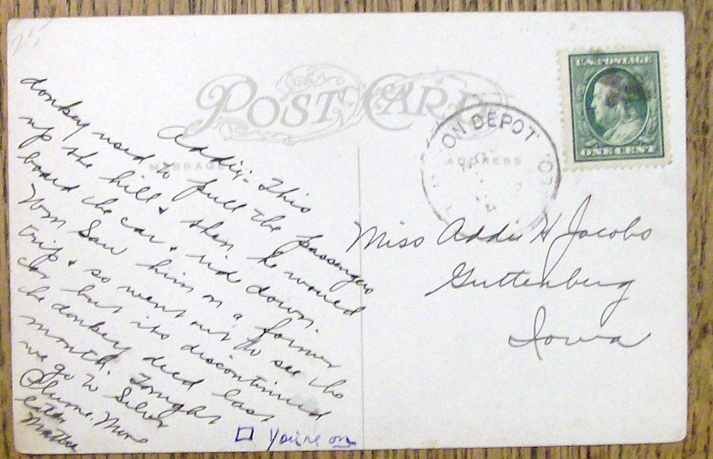 Cherrelyn Horse Car Postcard (1961 Horse Car)