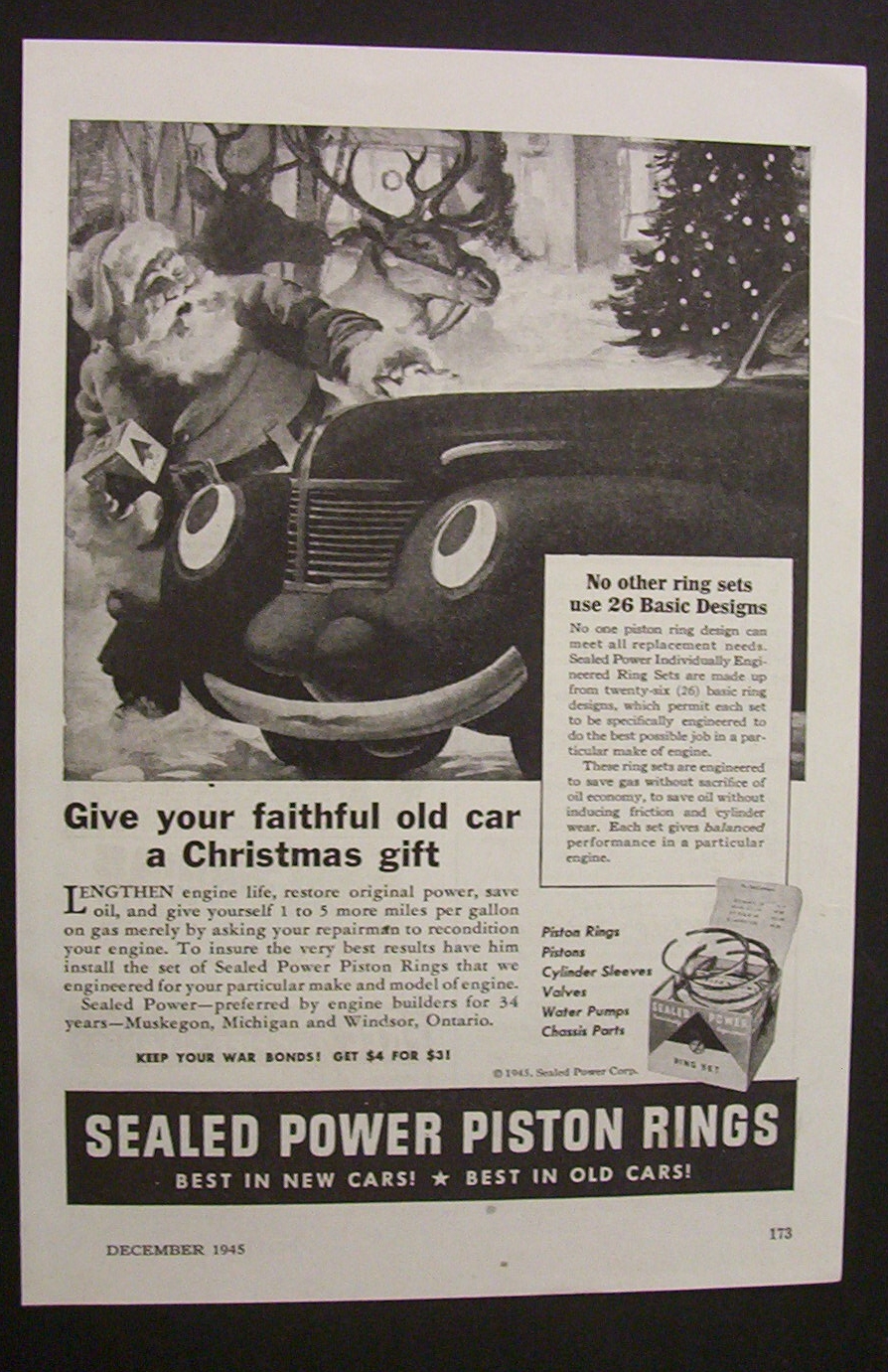 1945  Sealed  Power  Piston  Rings  with  Santa