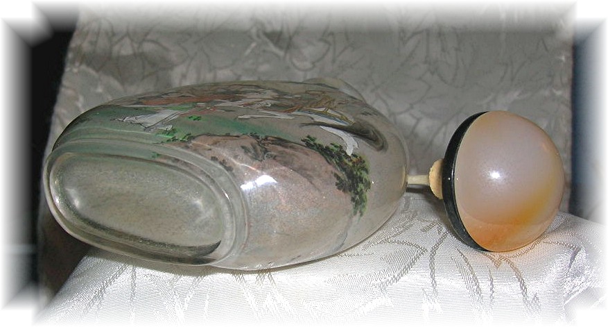 SNUFF BOTTLE Japanese Warriors Reverse painted