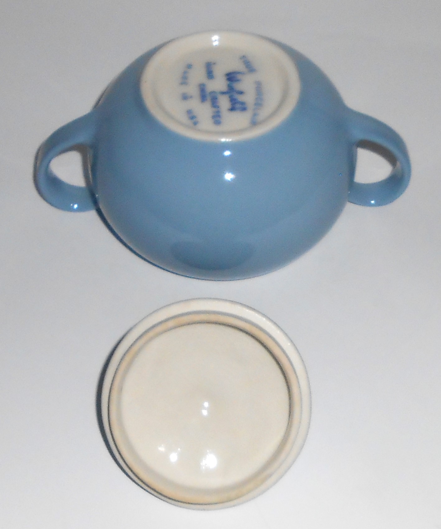 VINTAGE Winfield China Pottery Blue Pacific Sugar Bowl