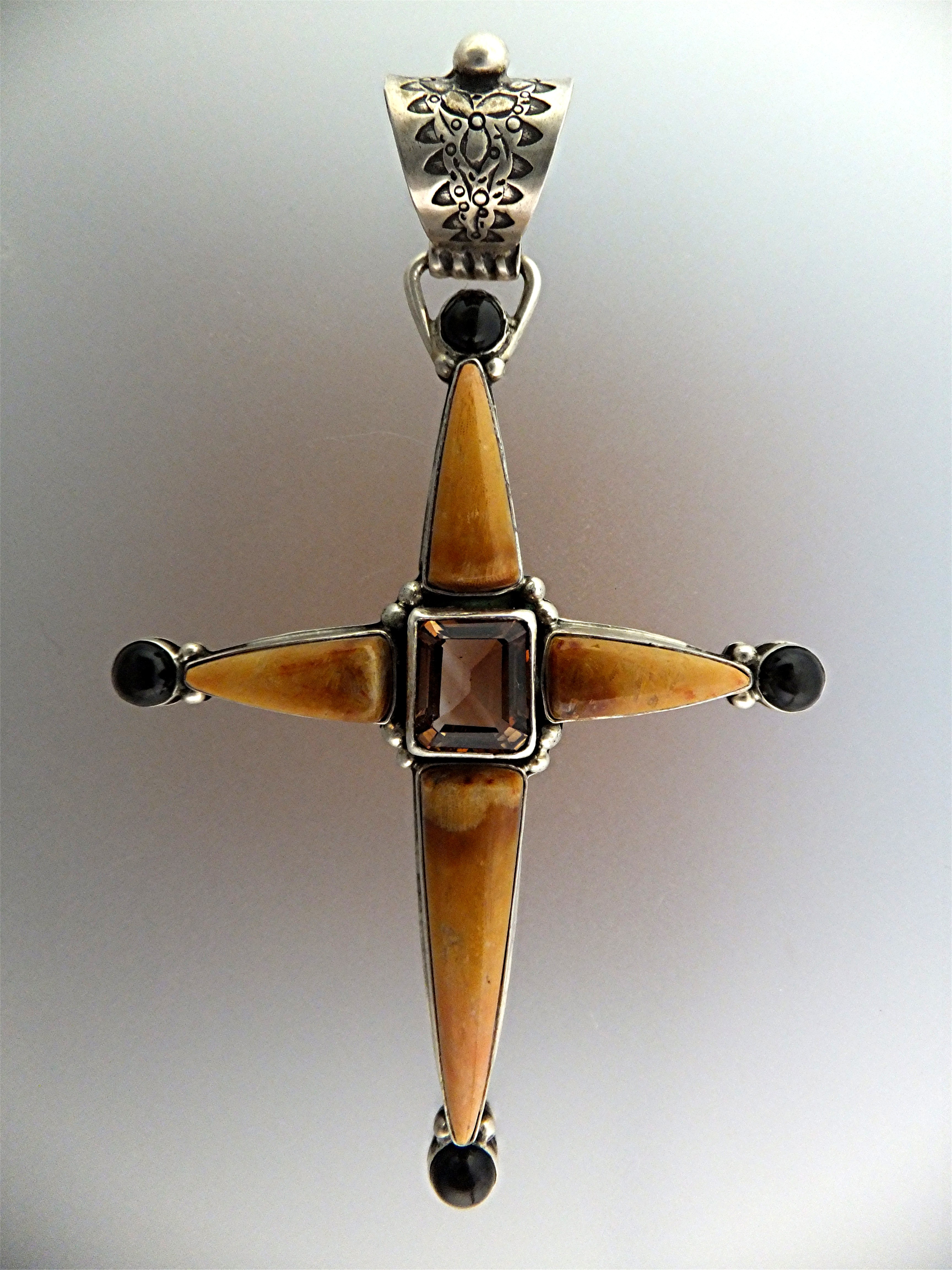David Troutman Coral Sterling Silver Citrine  Pendant