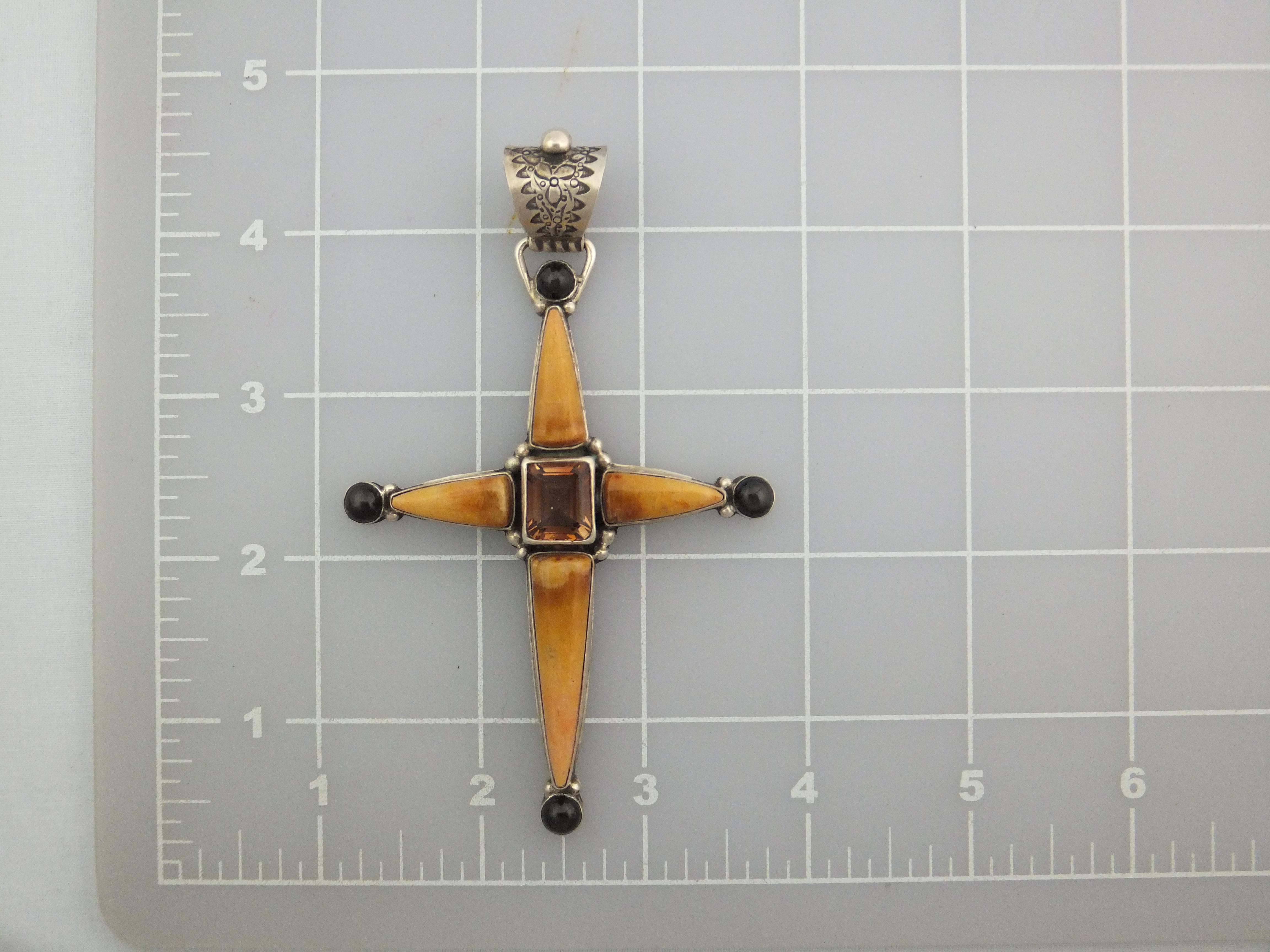 David Troutman Coral Sterling Silver Citrine  Pendant