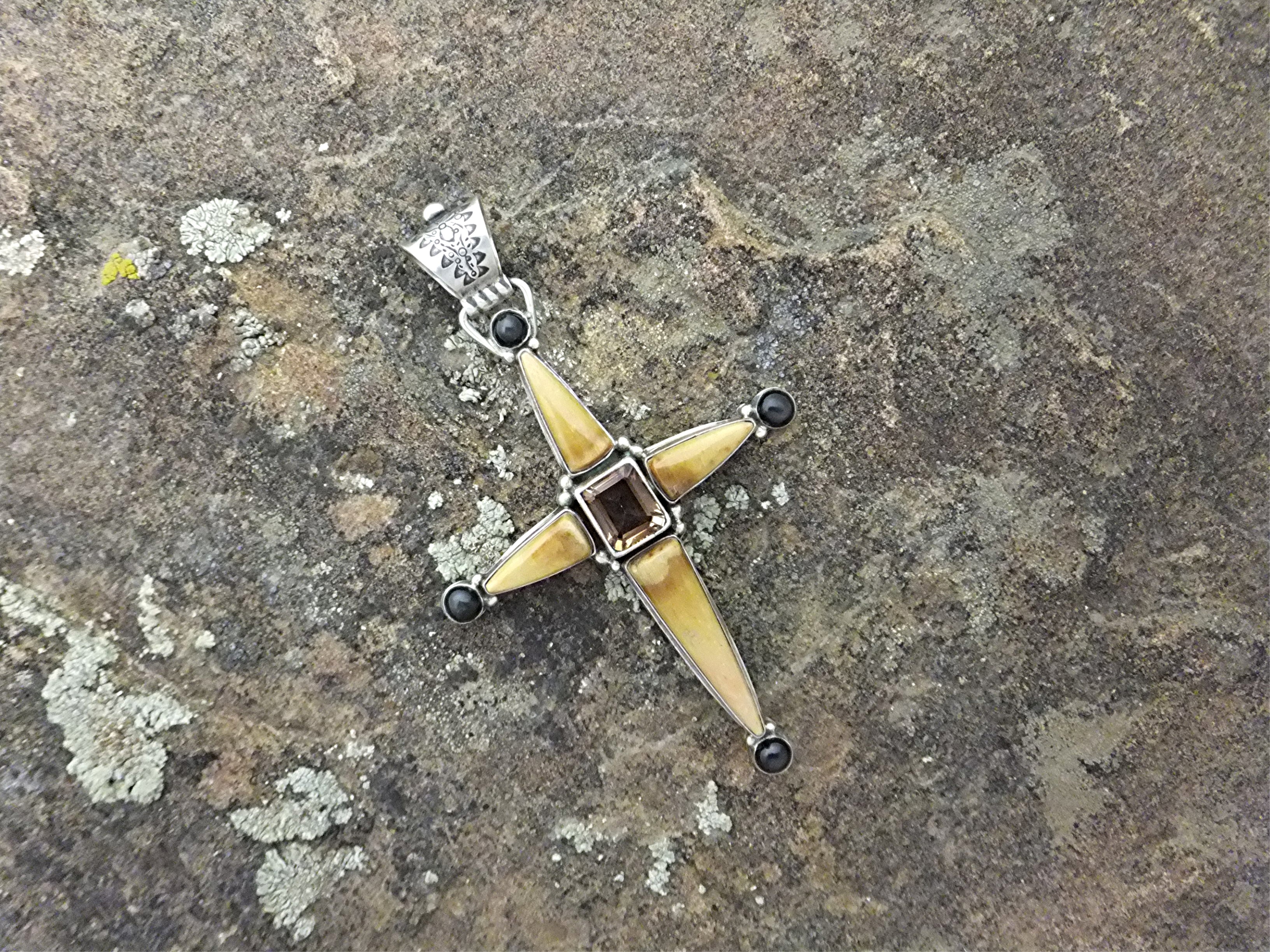 David Troutman Coral Sterling Silver Citrine  Pendant