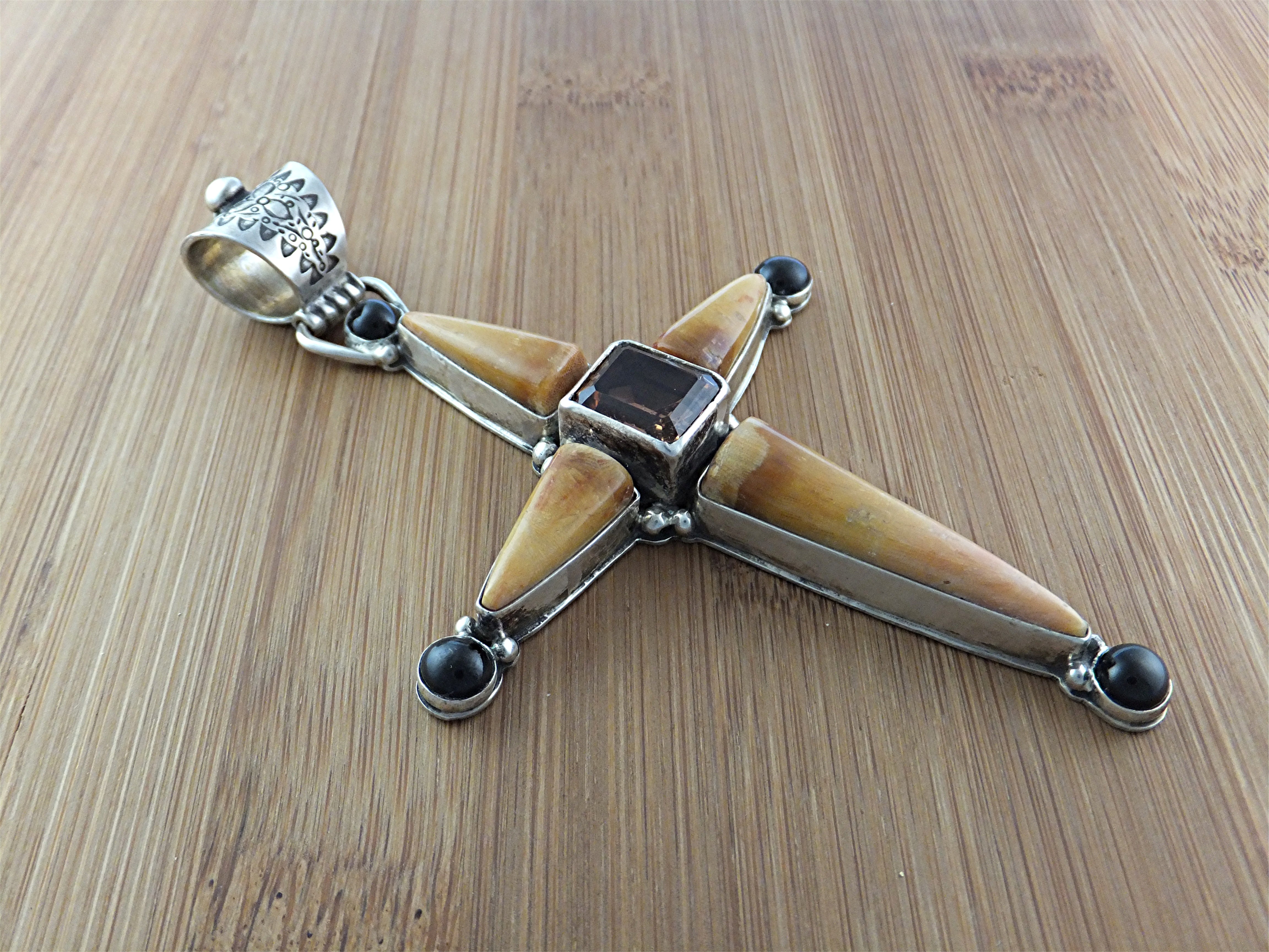 David Troutman Coral Sterling Silver Citrine Pendant