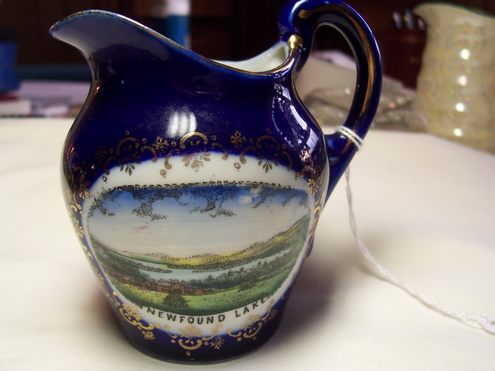 Newfound Lake Souvenir Pitcher Germany Cobalt