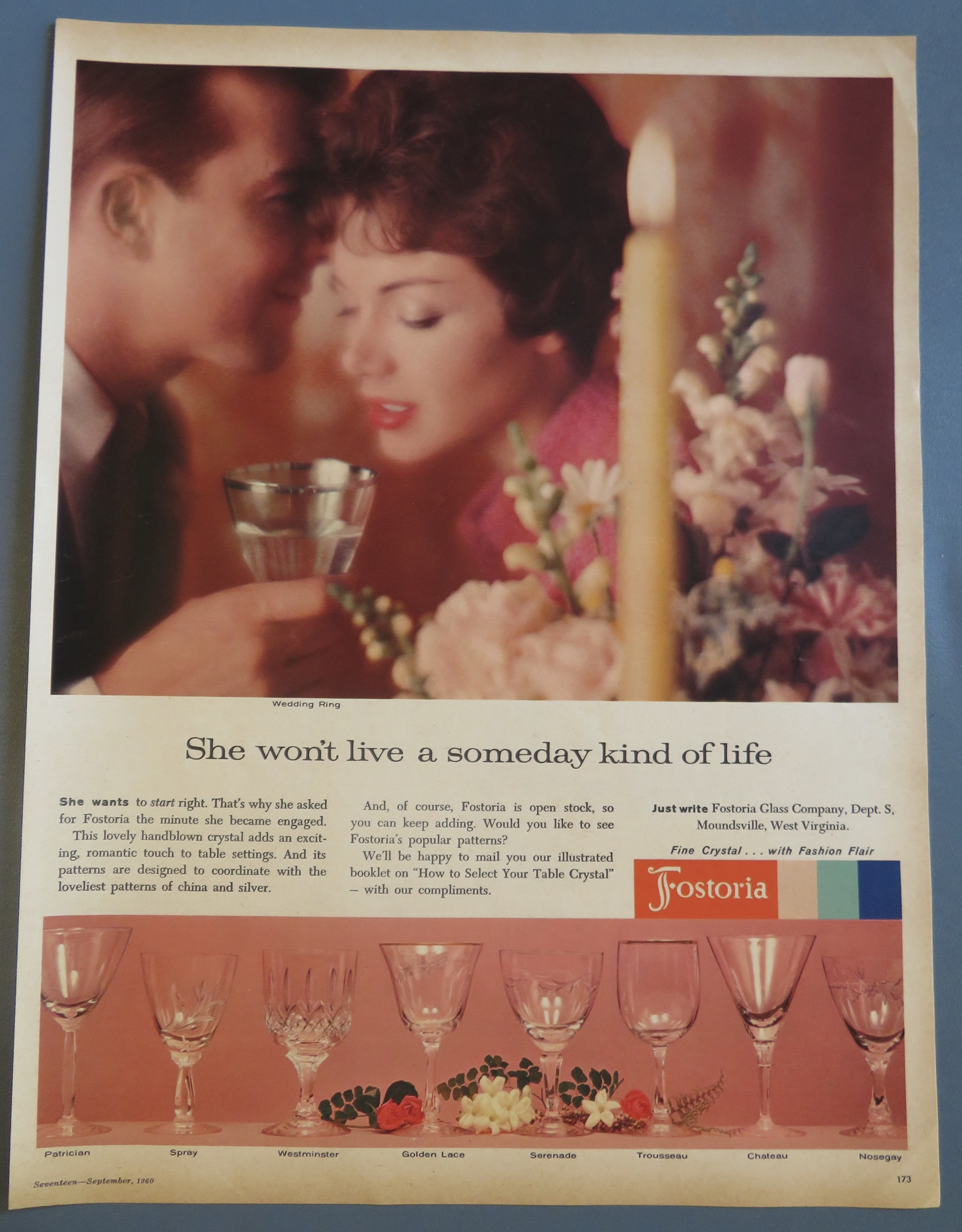 1960 Fostoria Crystal with Wedding Ring Design