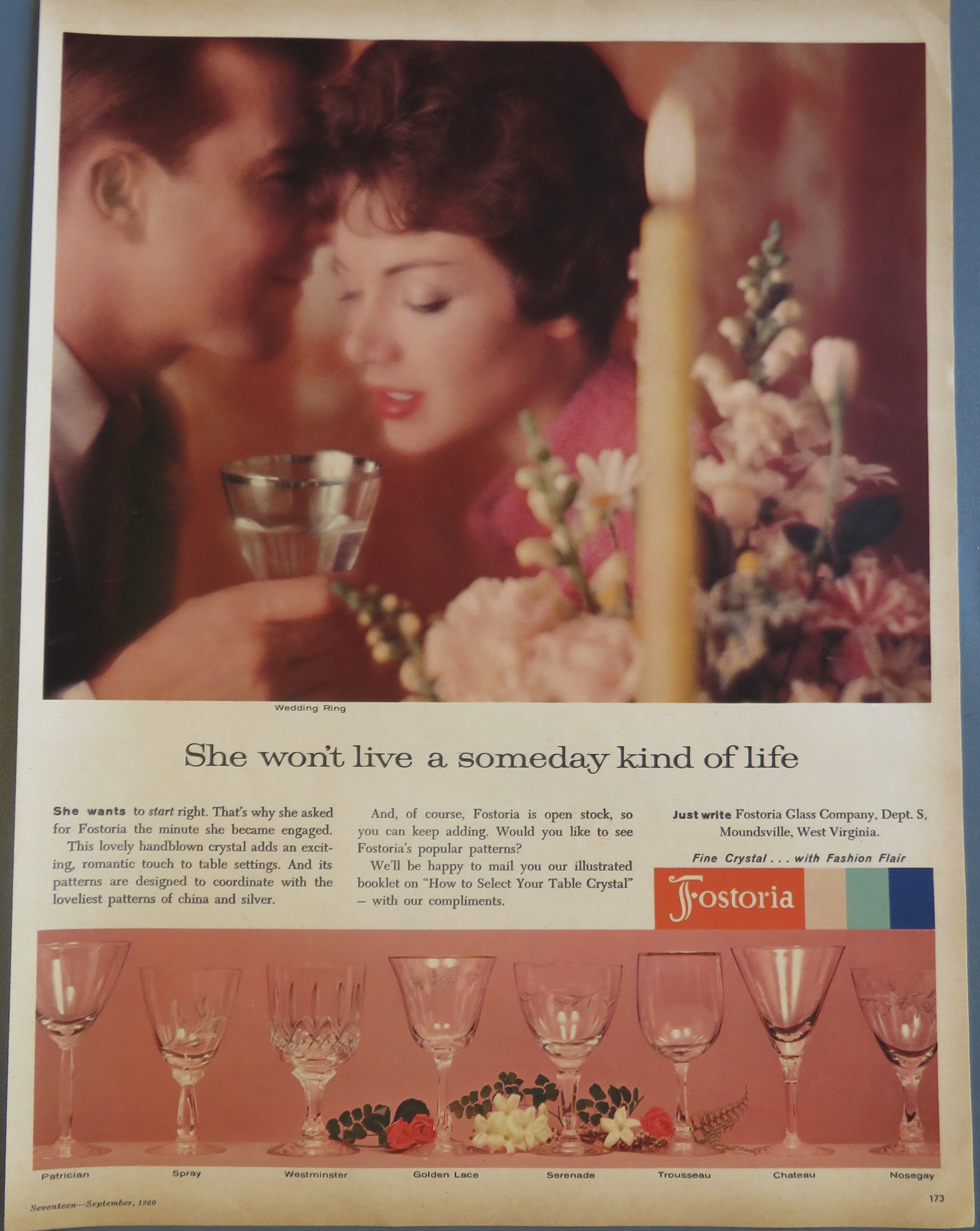 1960 Fostoria Crystal with Wedding Ring Design