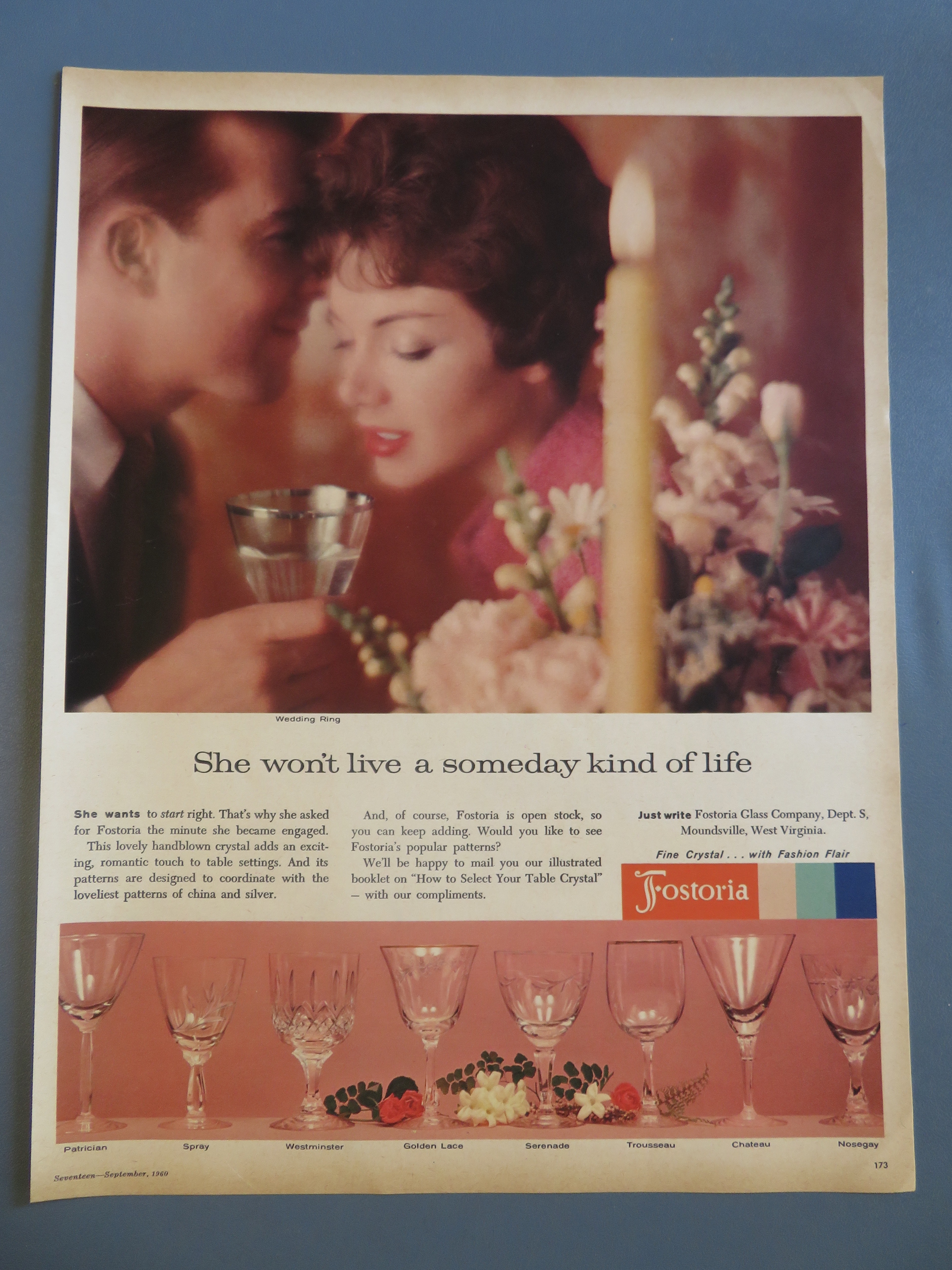 1960 Fostoria Crystal with Wedding Ring Design