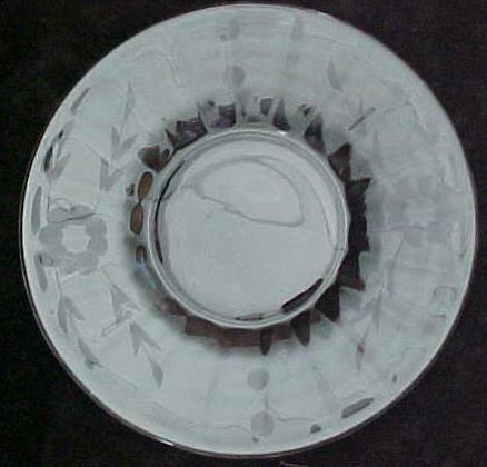 Cut Glass Saucers (4) Floral & Leaf Pattern 6.2 inch