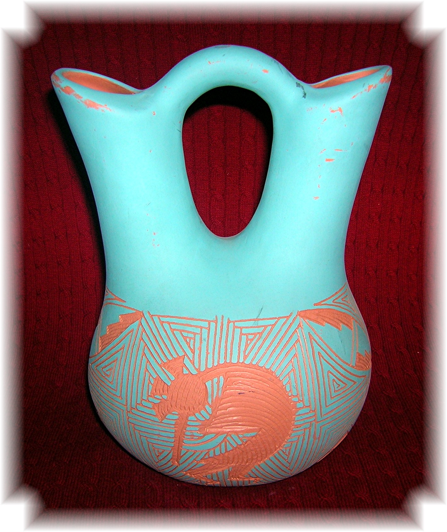 B PONCHO Acoma New Mexico Wedding Vase