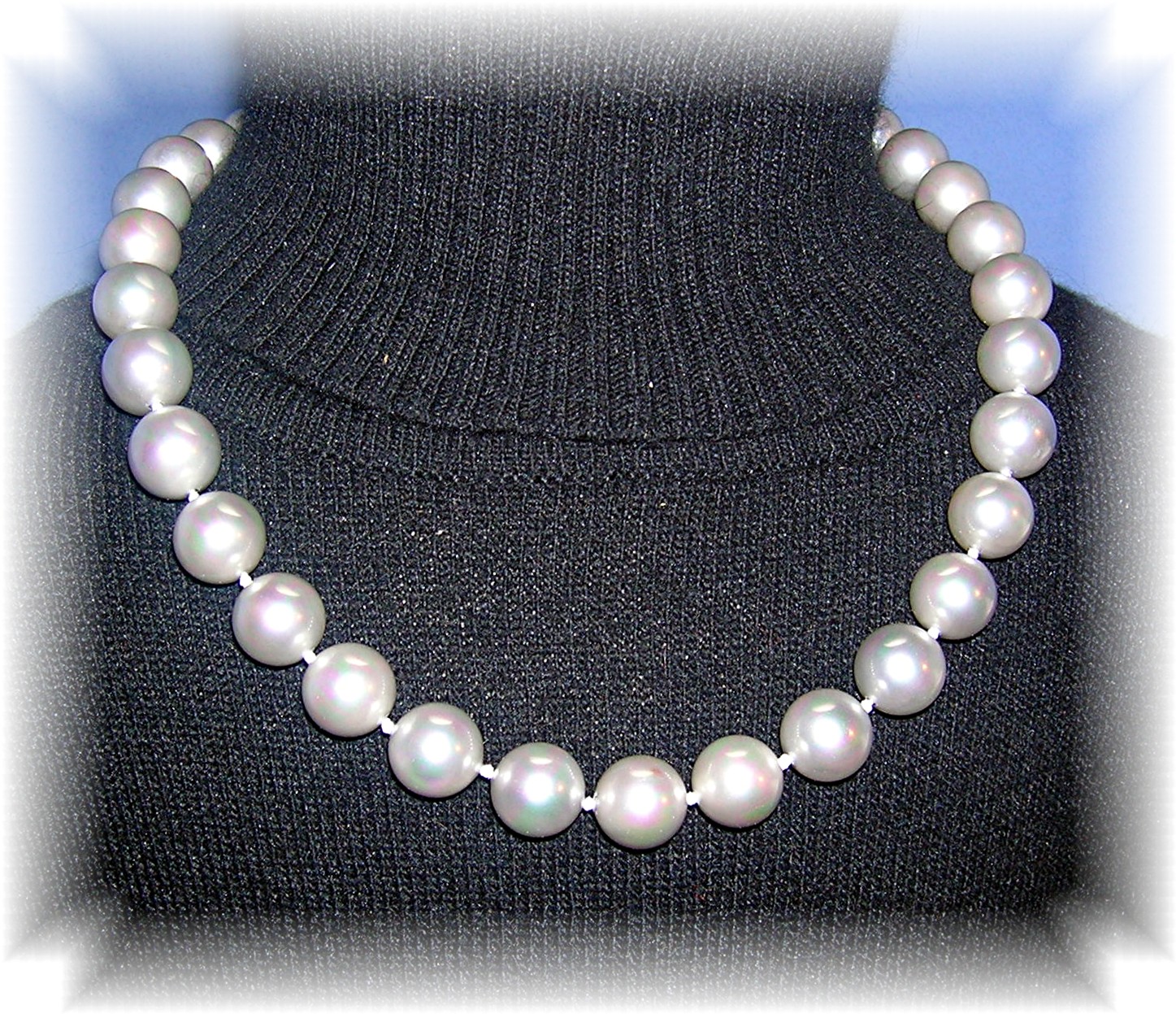 18 Inch 11mm Grey Shell Pearls