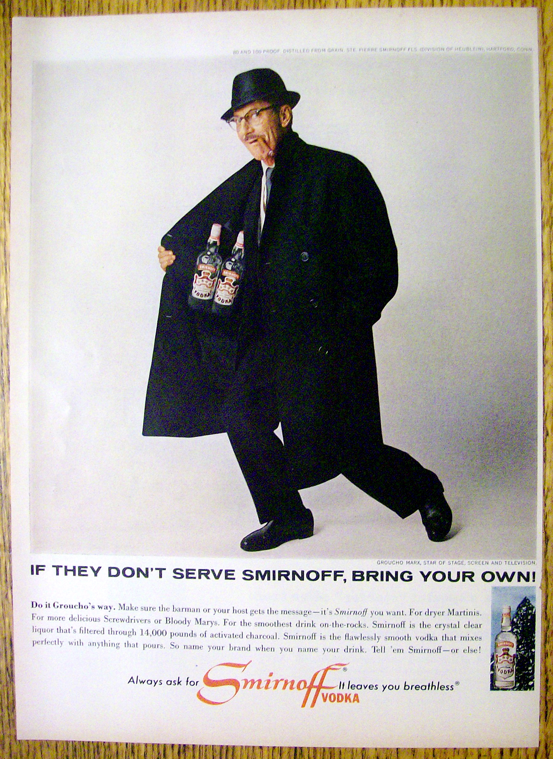 1965 Smirnoff Vodka with Actor & Star Groucho Marx