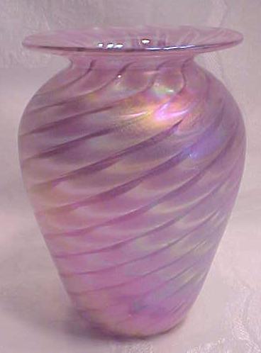 Art Glass Vase Pulled Feather NWS Glass 1992