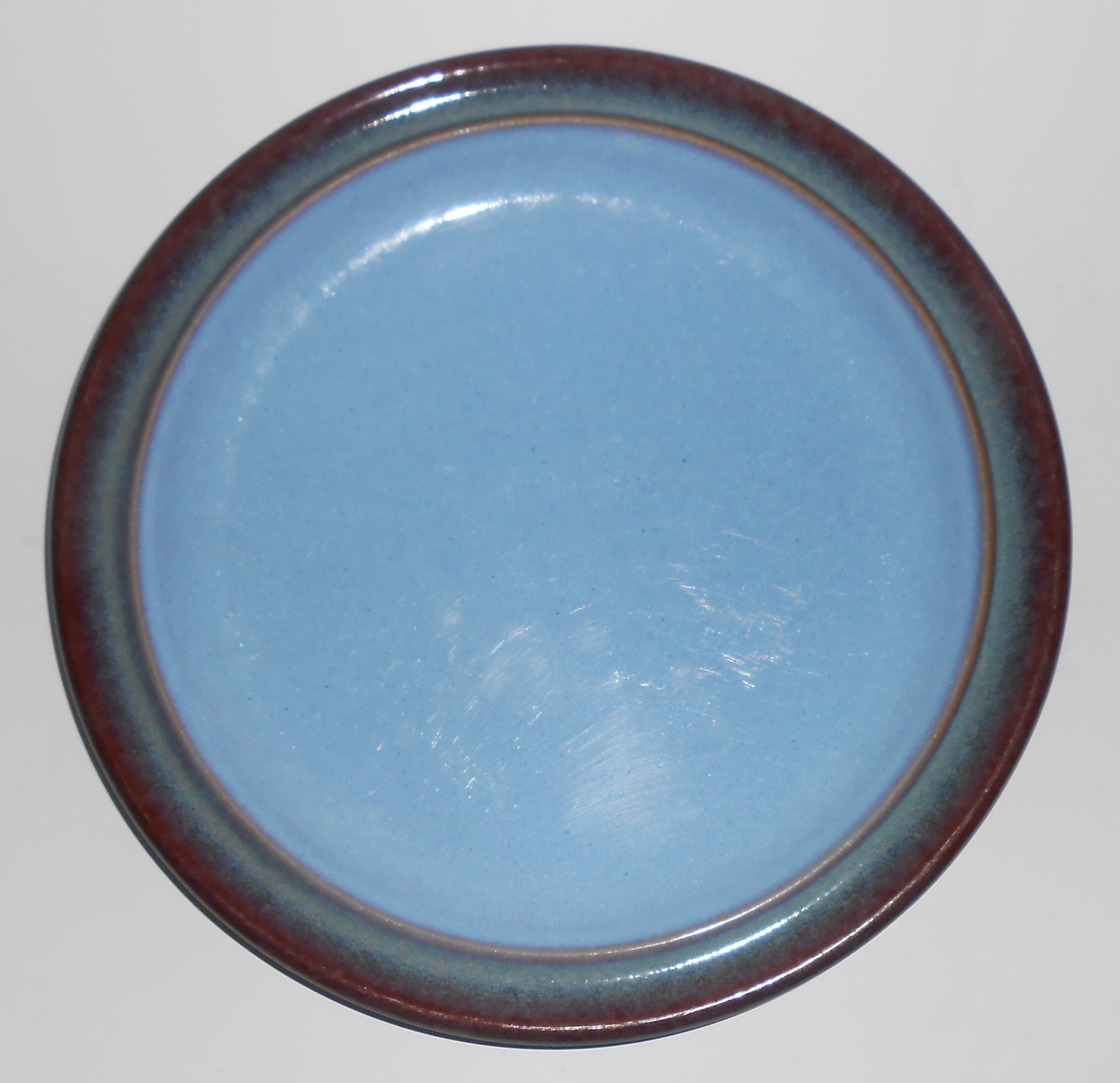 Denby Pottery Stoneware Corfu Blue & Rust Dinner Plate