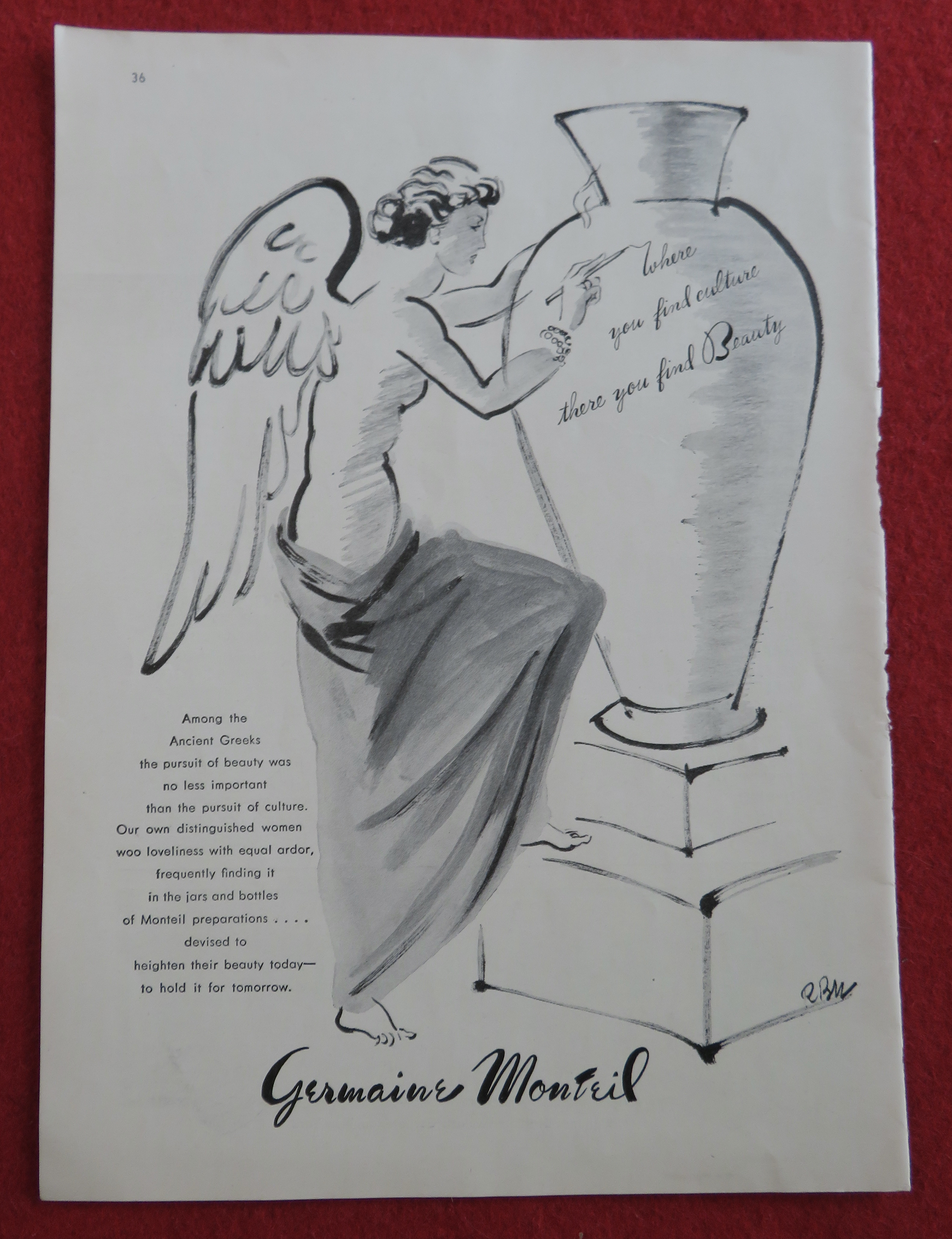 1944 Germaine Monteil with Woman With Wings