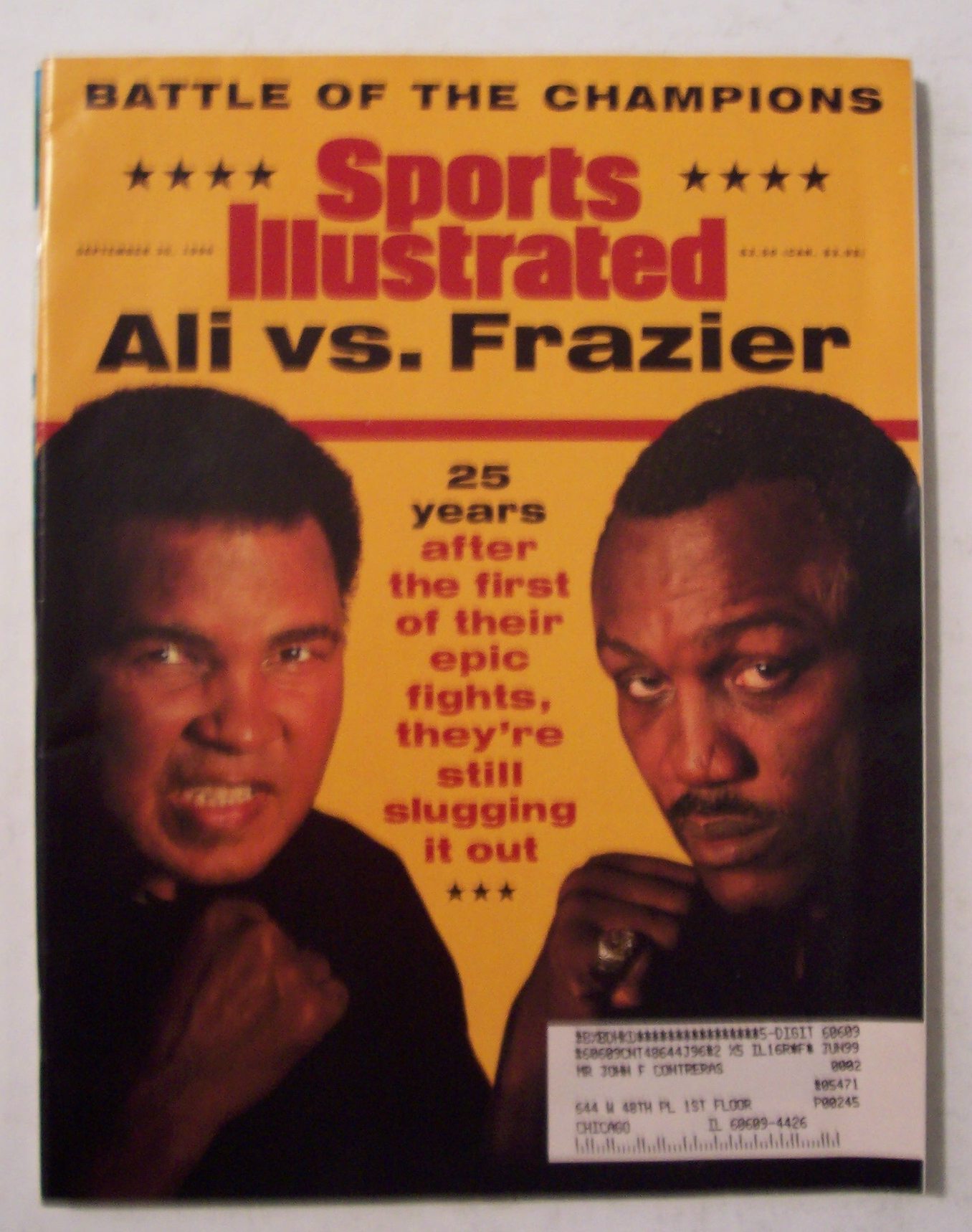 Sports Illustrated Magazine -Sep 30, 1996- Ali/Frazier
