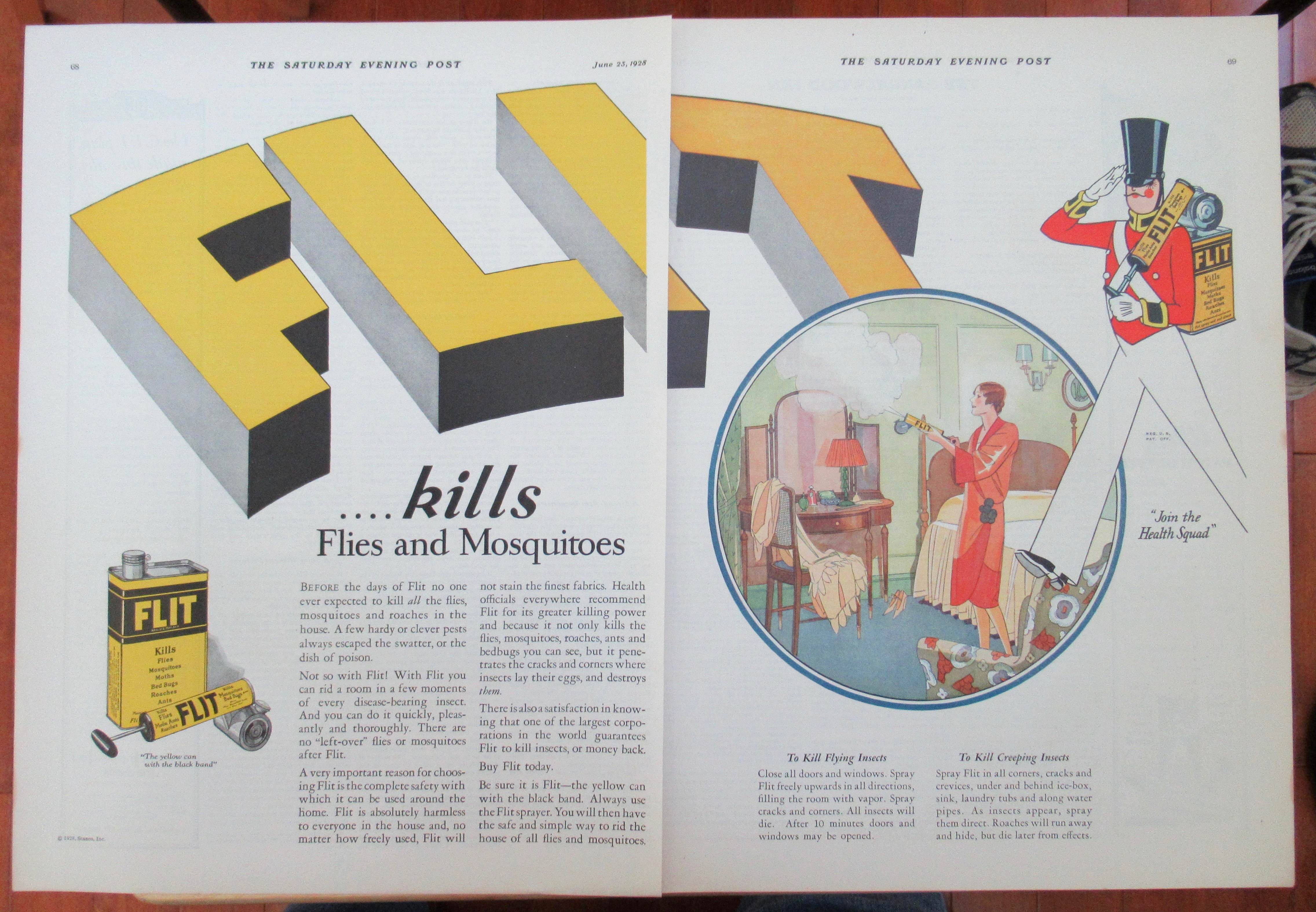1928 Flit with Woman Using Bug Spray