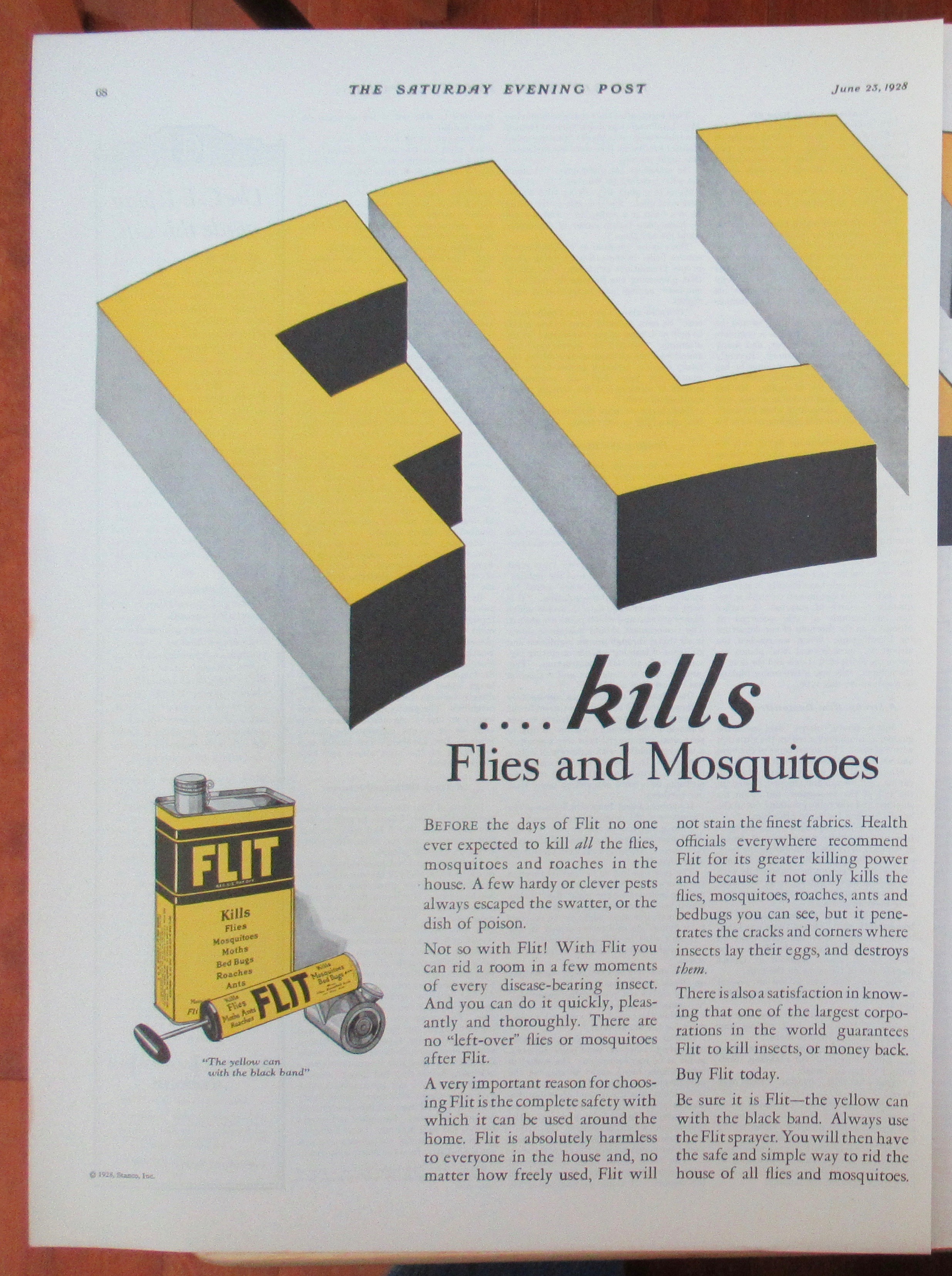 1928 Flit with Woman Using Bug Spray