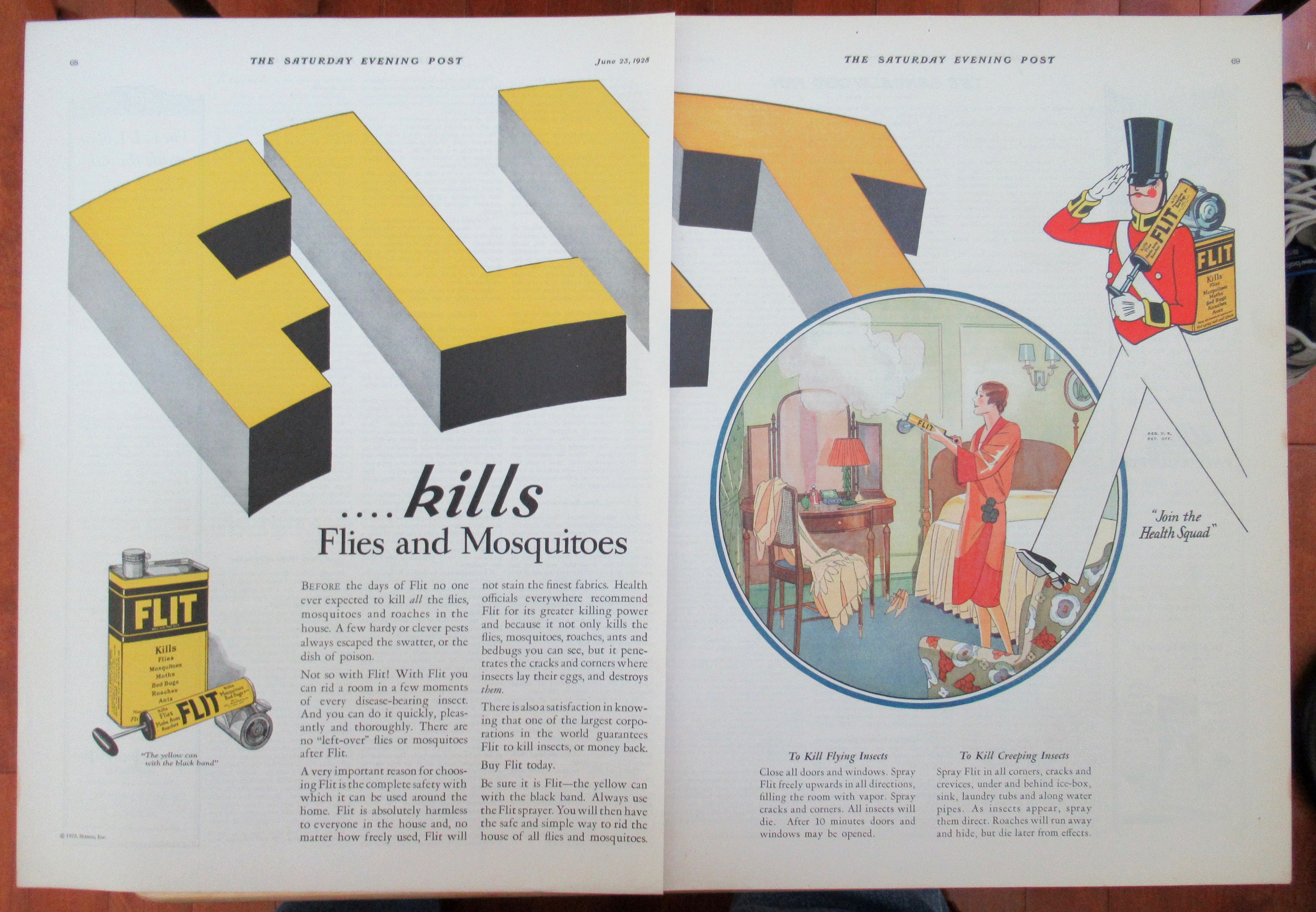 1928 Flit with Woman Using Bug Spray