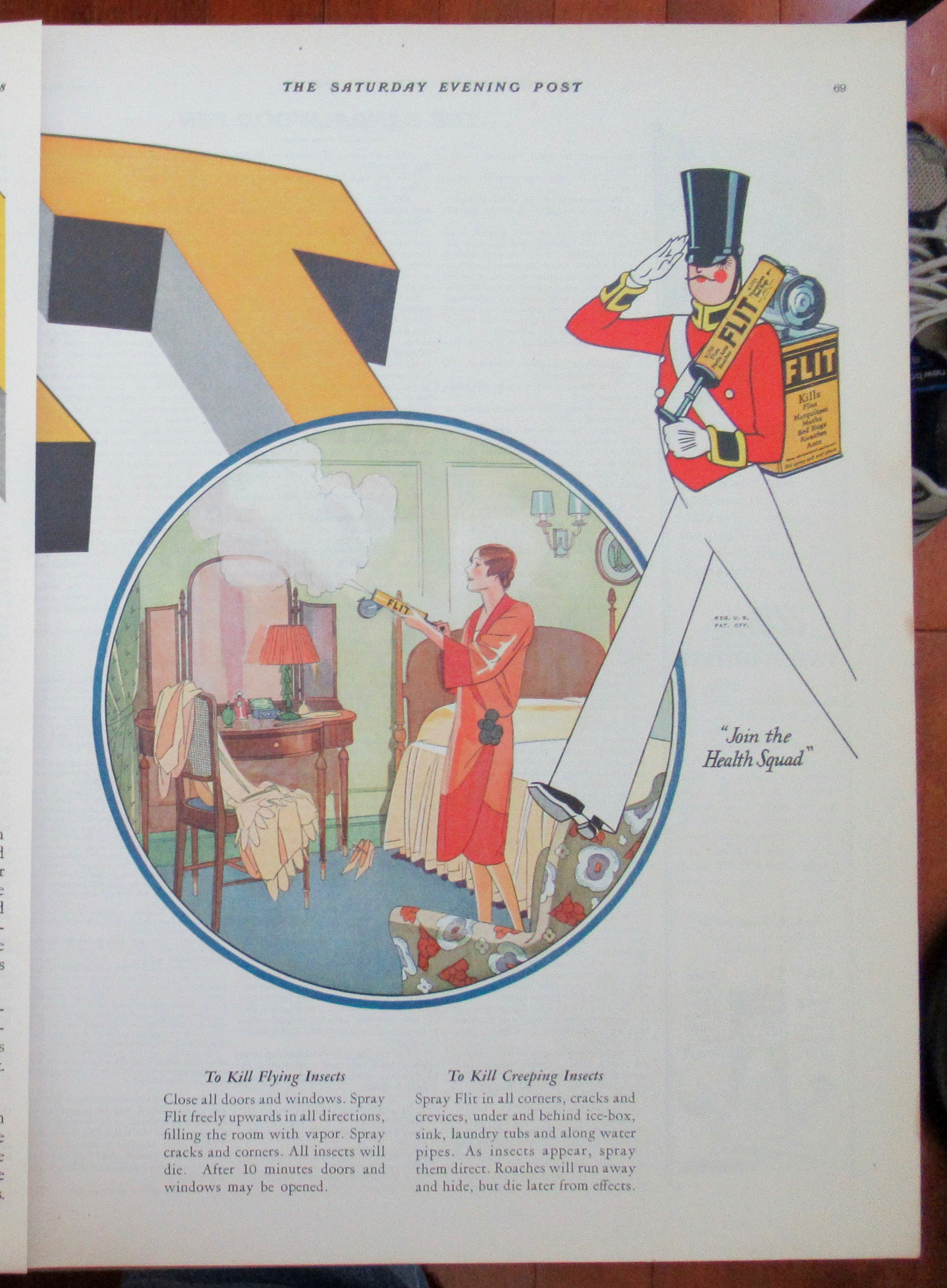 1928 Flit with Woman Using Bug Spray