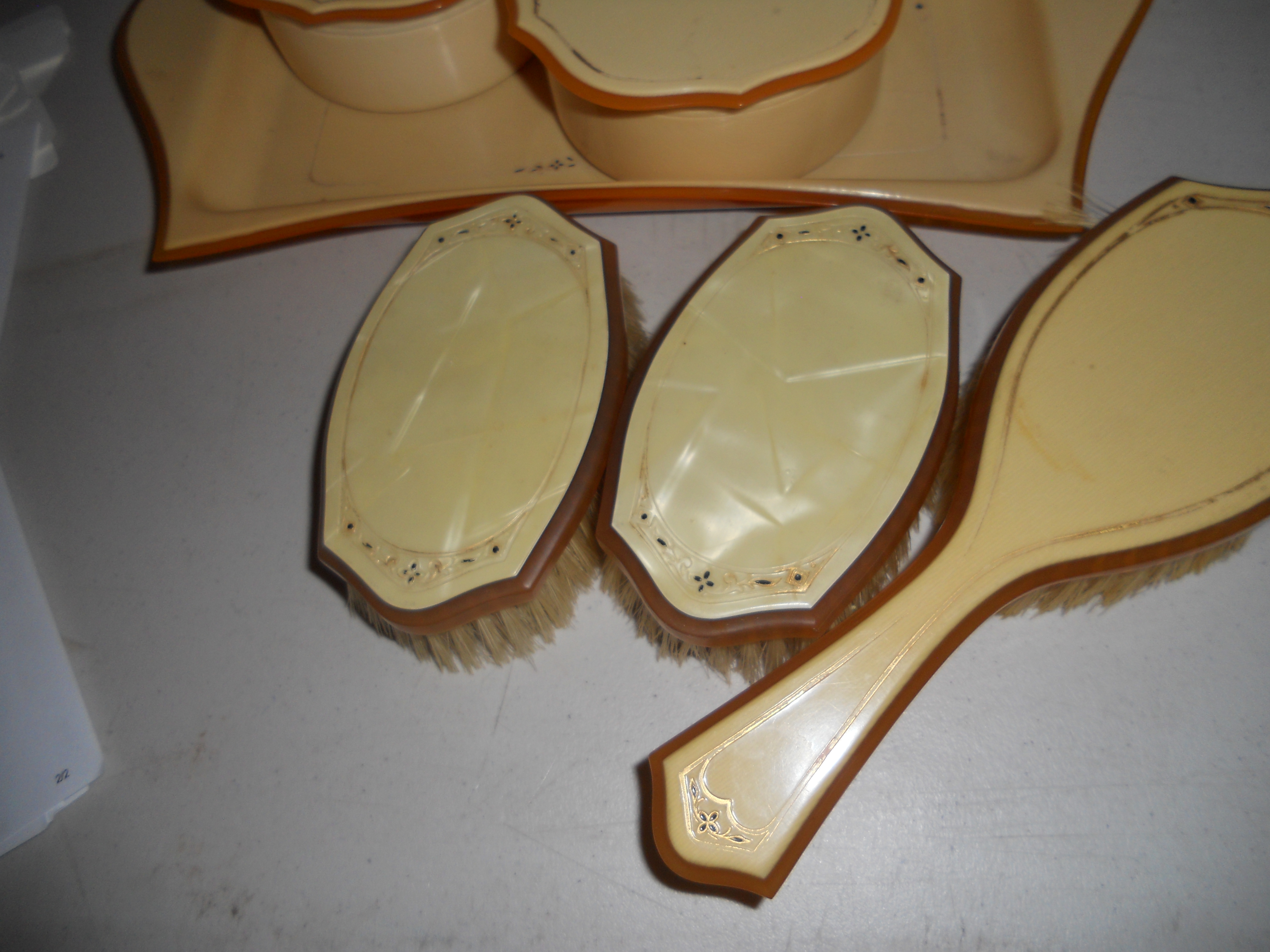 Celluloid Vanity Set 10 Piece matching set