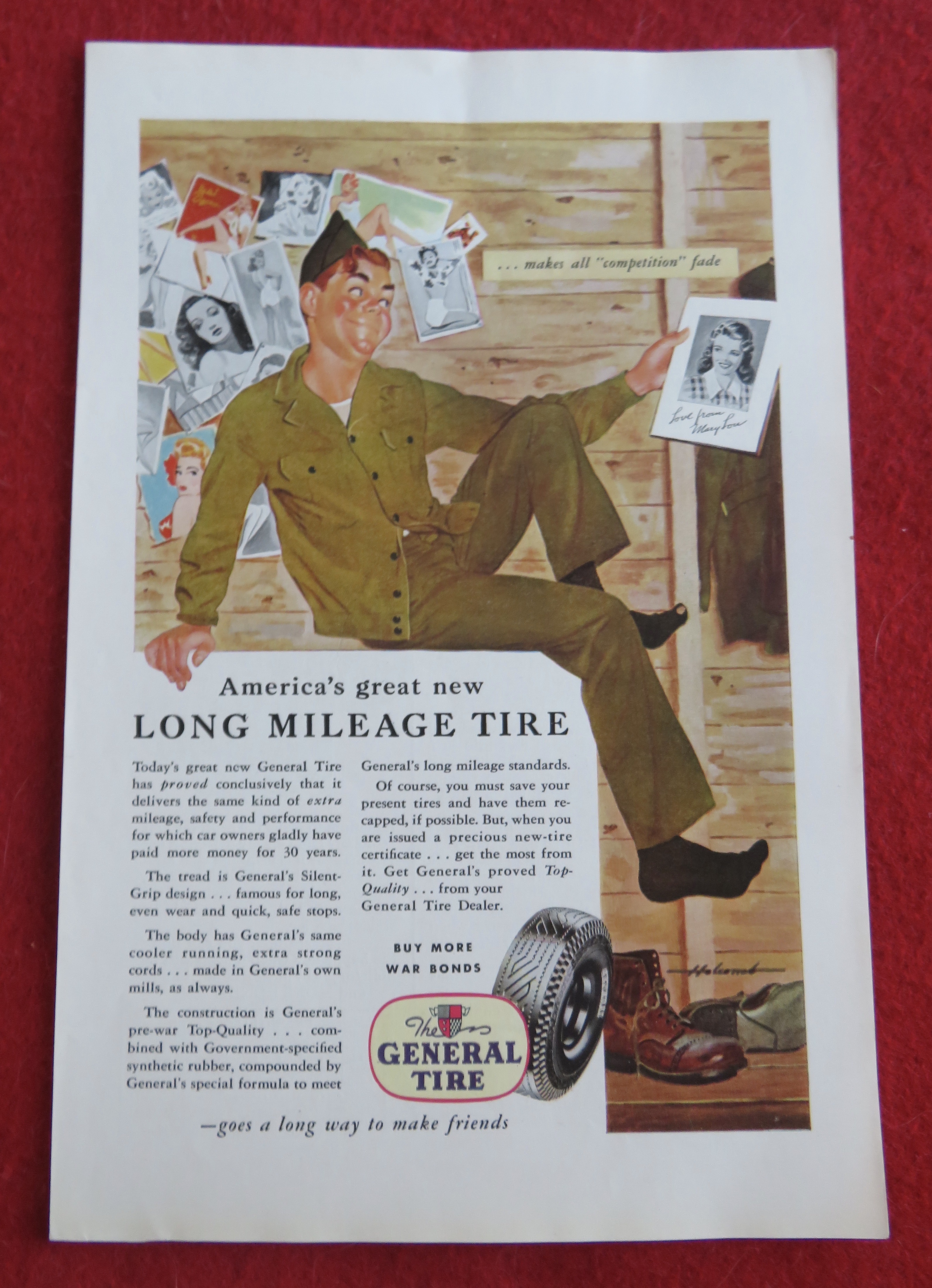 1944 General Tires with Soldier Looking at Girl's Photo