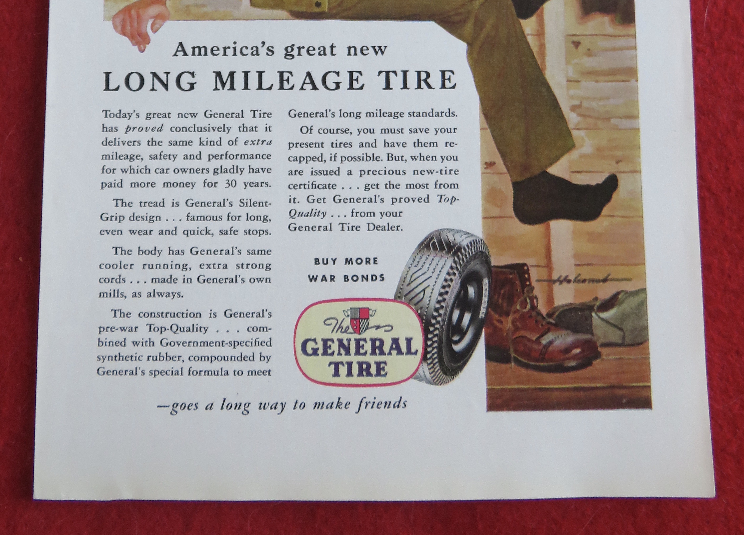 1944 General Tires with Soldier Looking at Girl's Photo