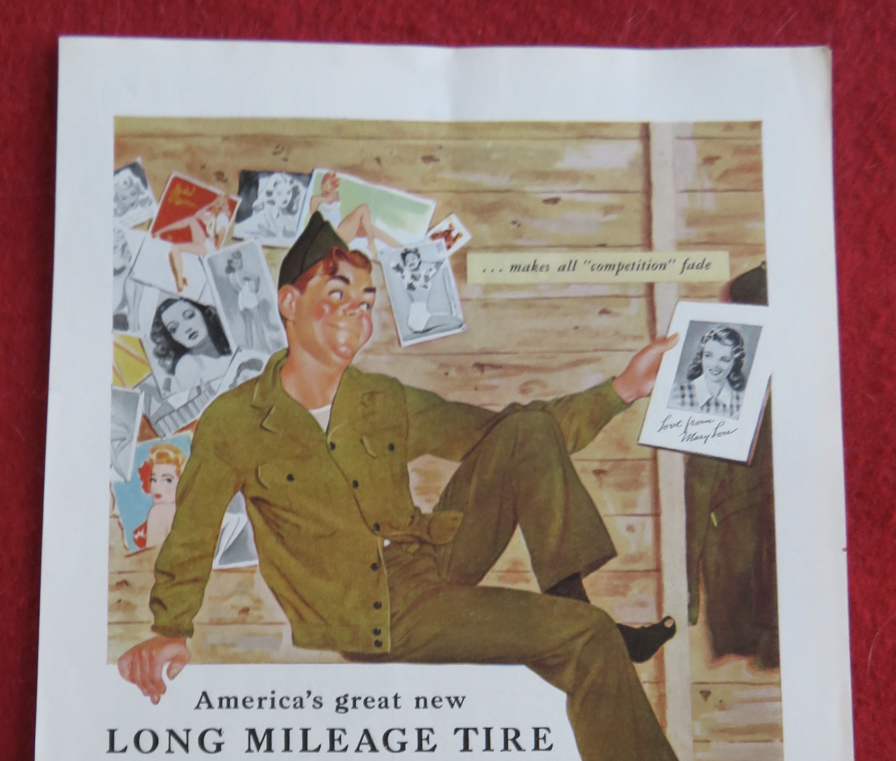 1944 General Tires with Soldier Looking at Girl's Photo