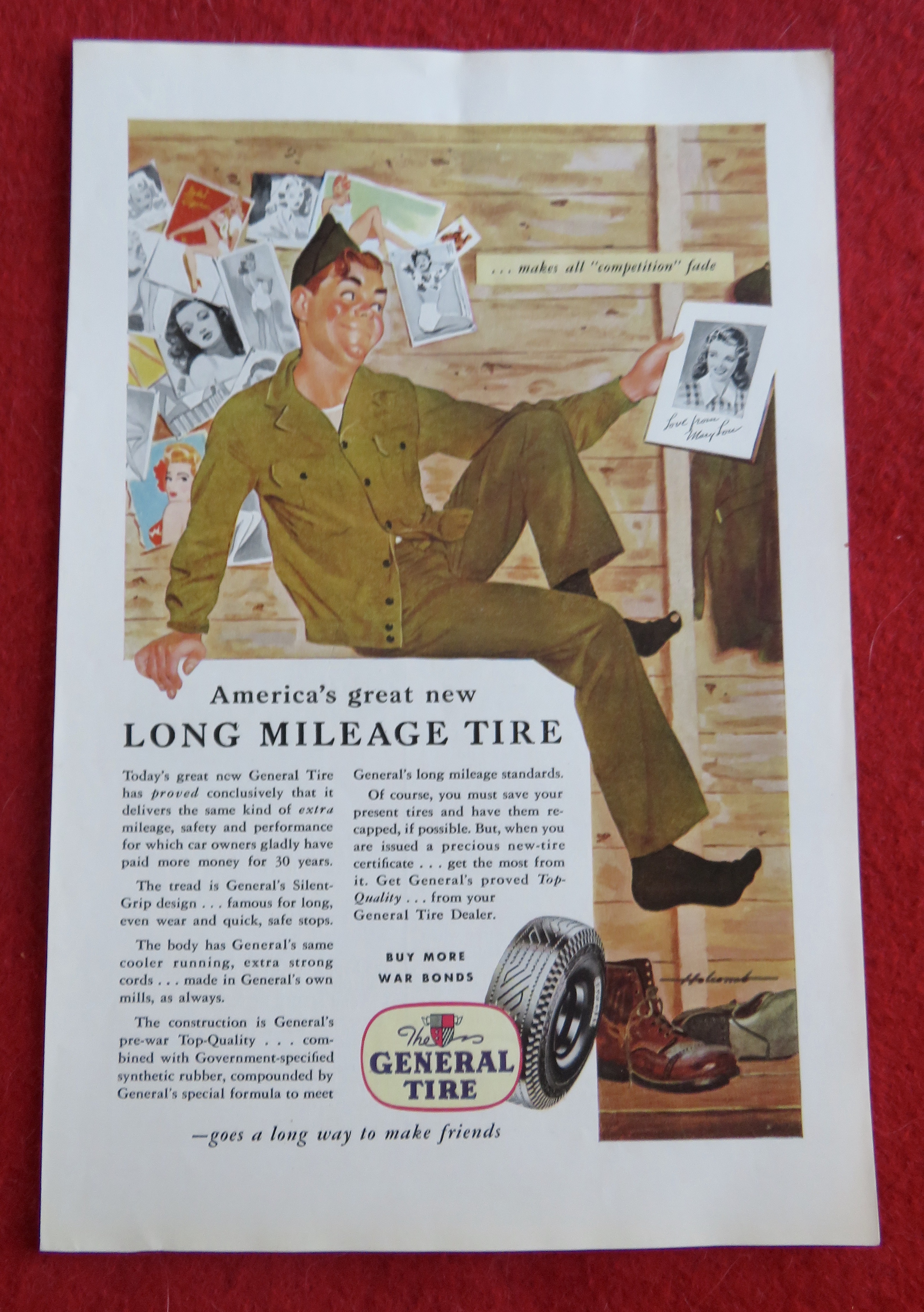 1944 General Tires with Soldier Looking at Girl's Photo