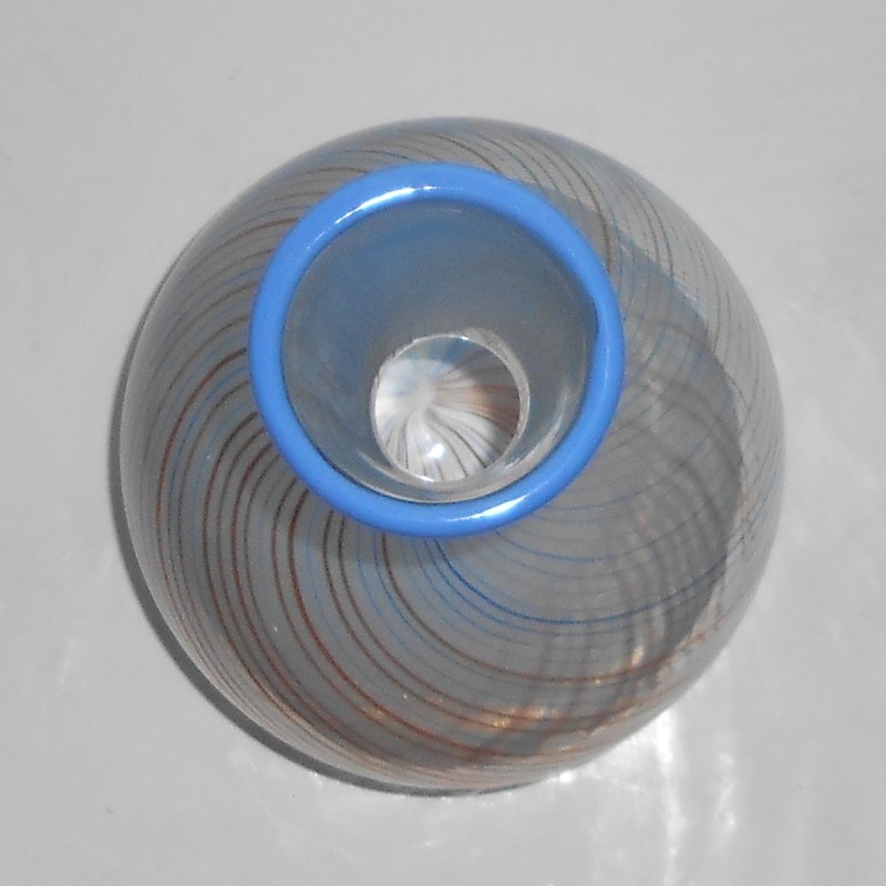 Dansk International Art Glass 1970s 9" Mezza Filigrana Swirl Opaline Vase