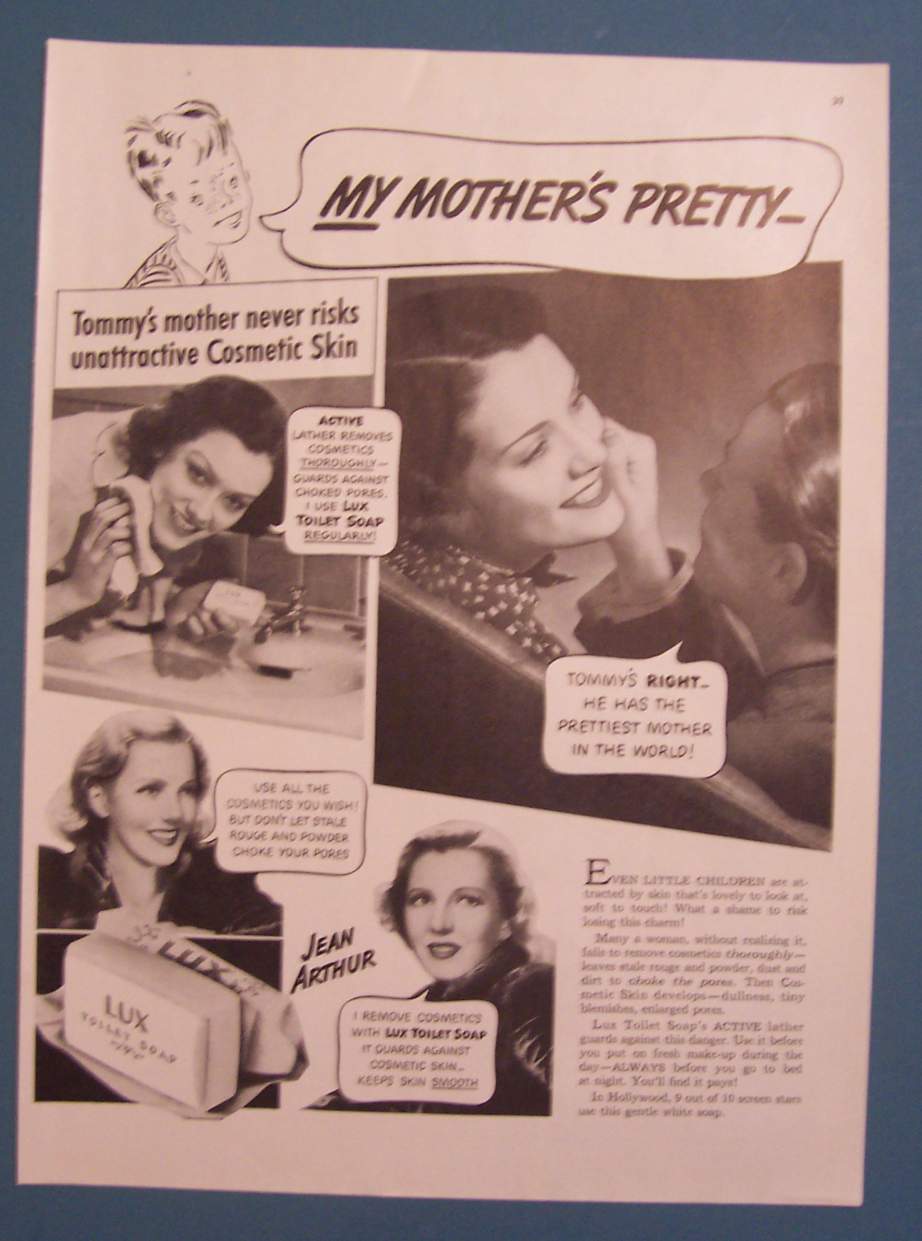 Vintage Ad: 1938 Lux Toilet Soap with Jean Arthur