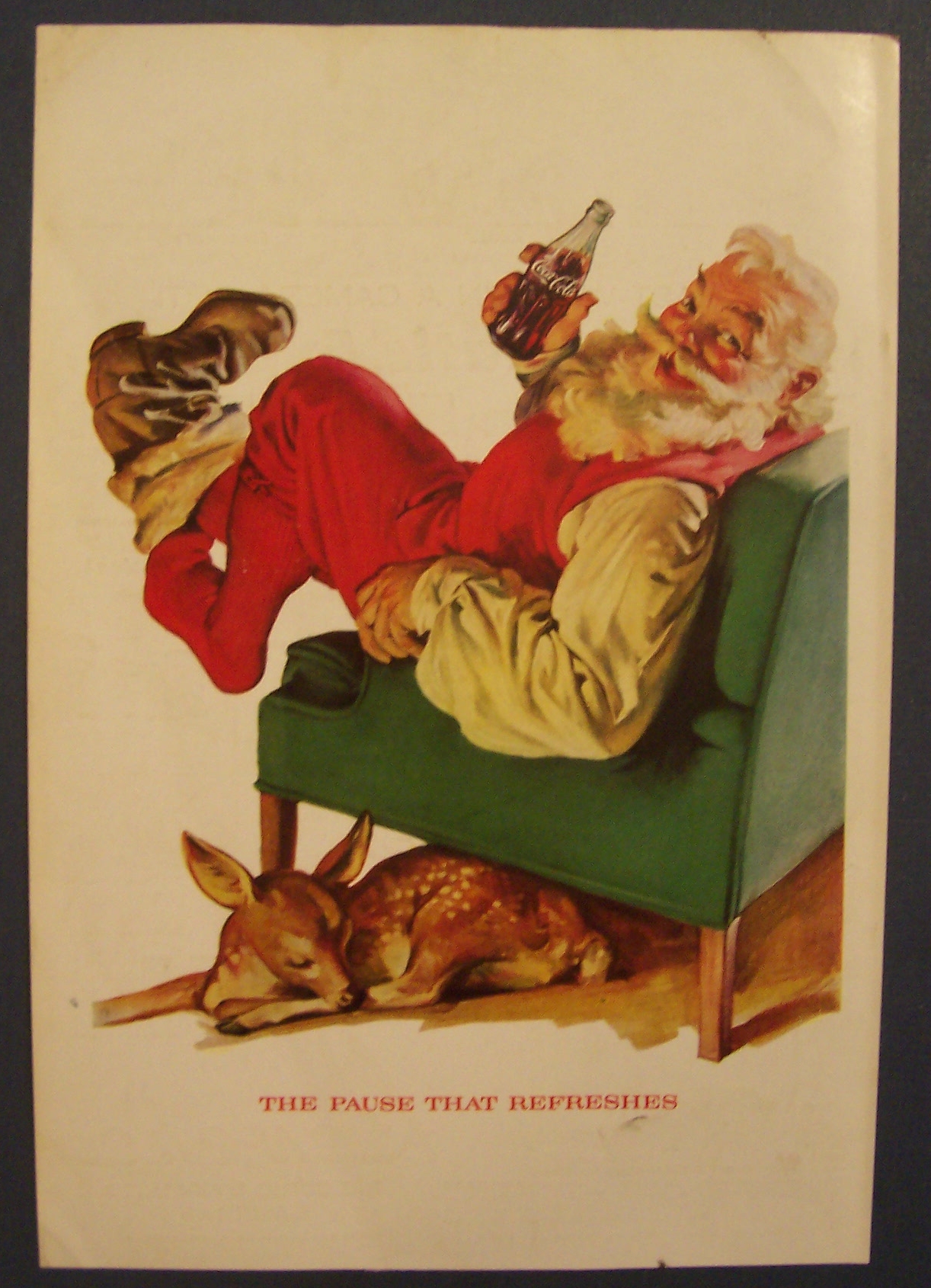 1958 Coca Cola (Coke) with Santa Claus Sitting in Chair