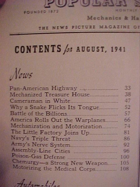 Popular Science Magazine August 1941 How Tough Is U. S.