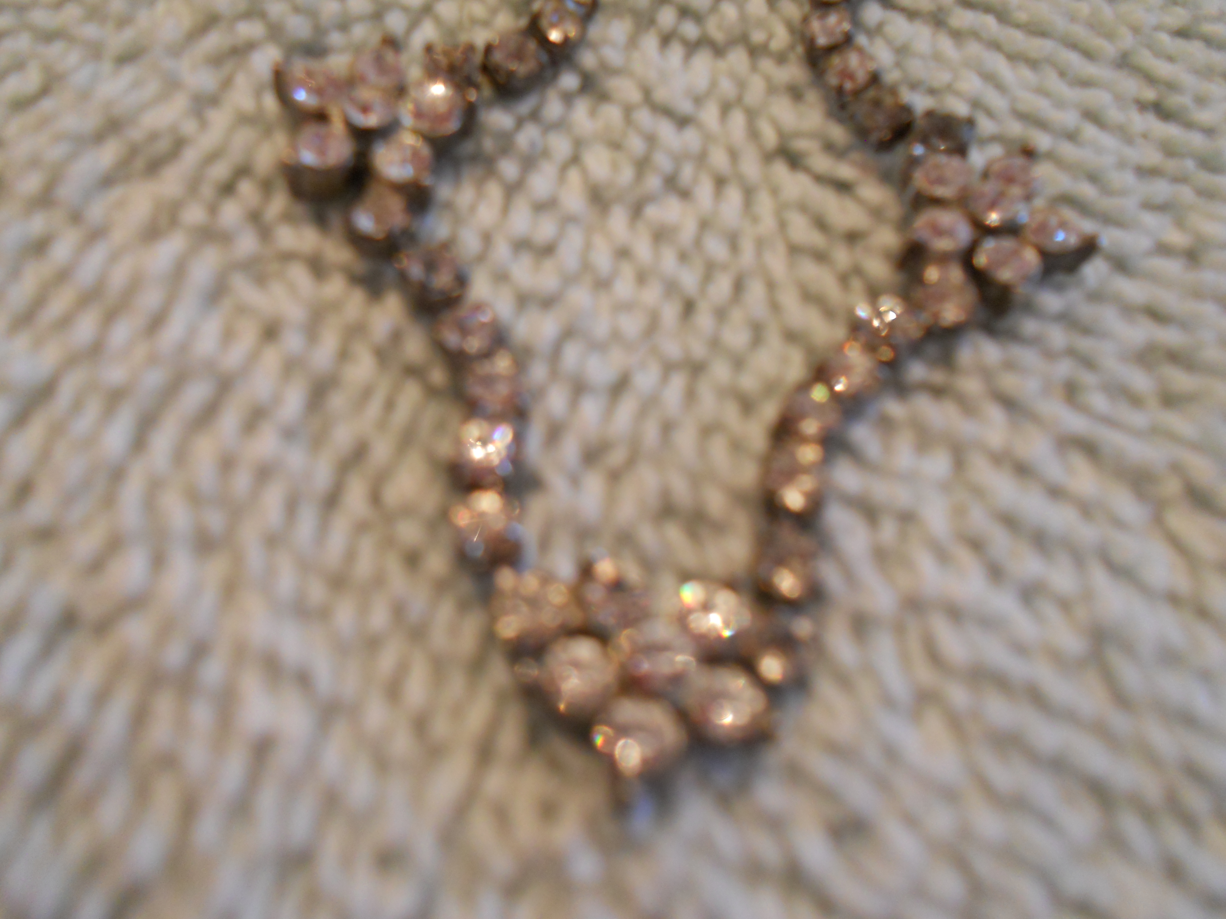 Rhinestone Necklace signed Korea Silver