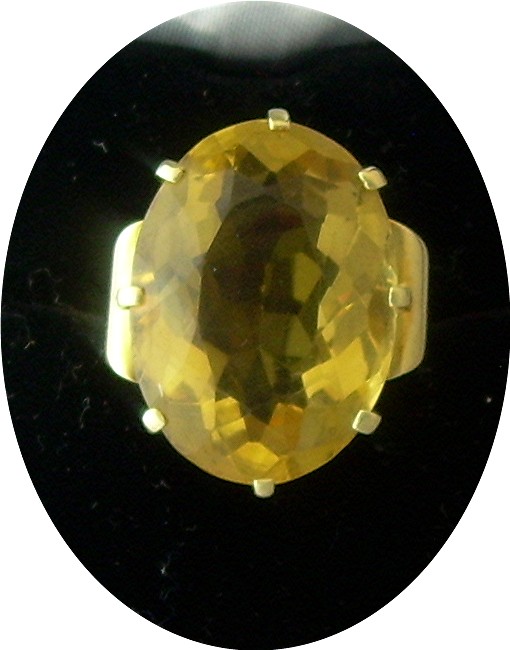 Ring 14K Yellow Gold Golden Citrine