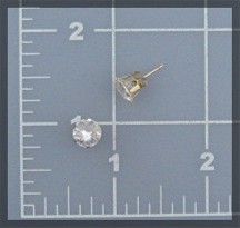 Earrings 14K Gold White Topaz  Stud Pierced