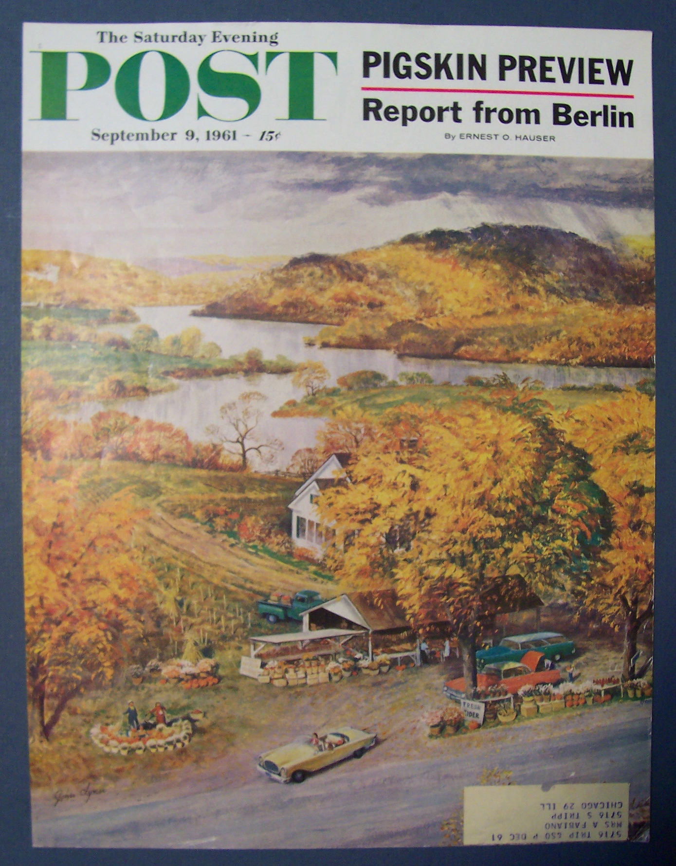 Saturday Evening Post Cover-Clymer-Sept 9, 1961-River