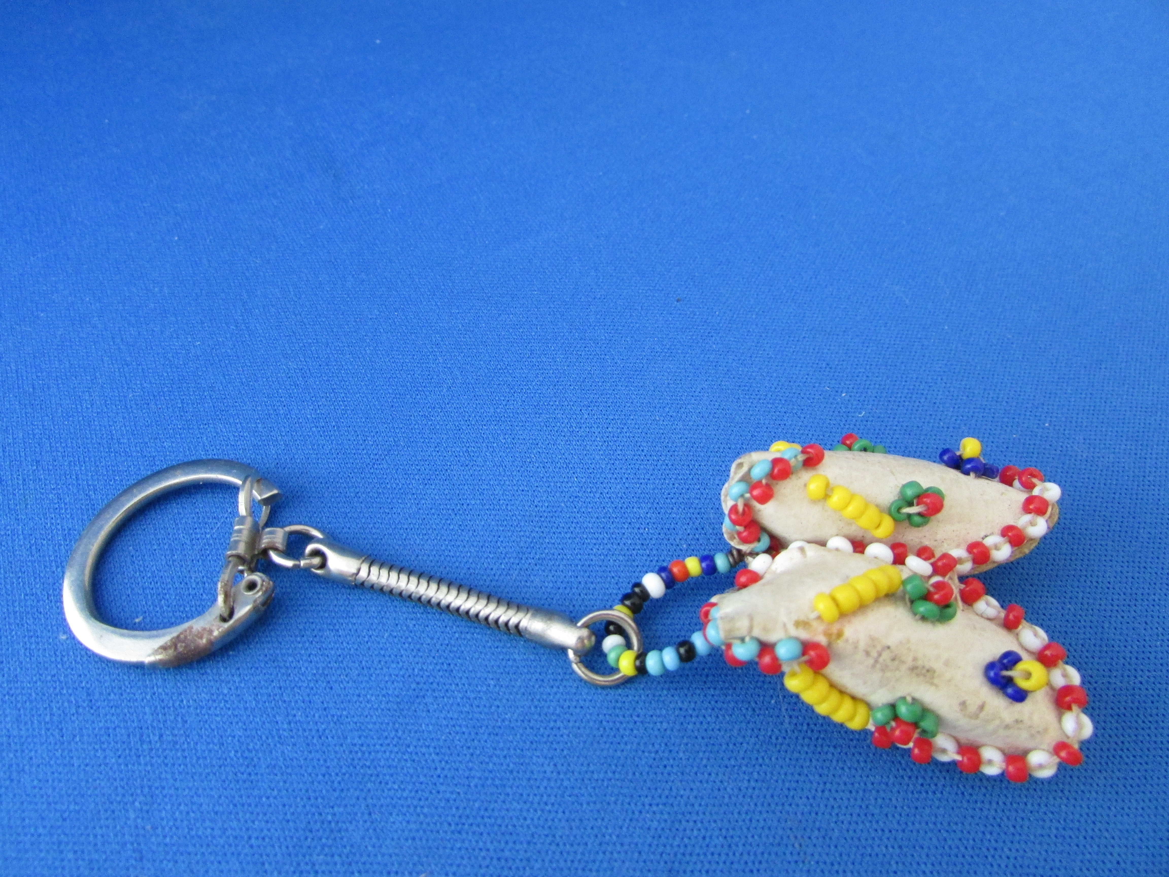 Beaded Leather Moccasin Key Chain